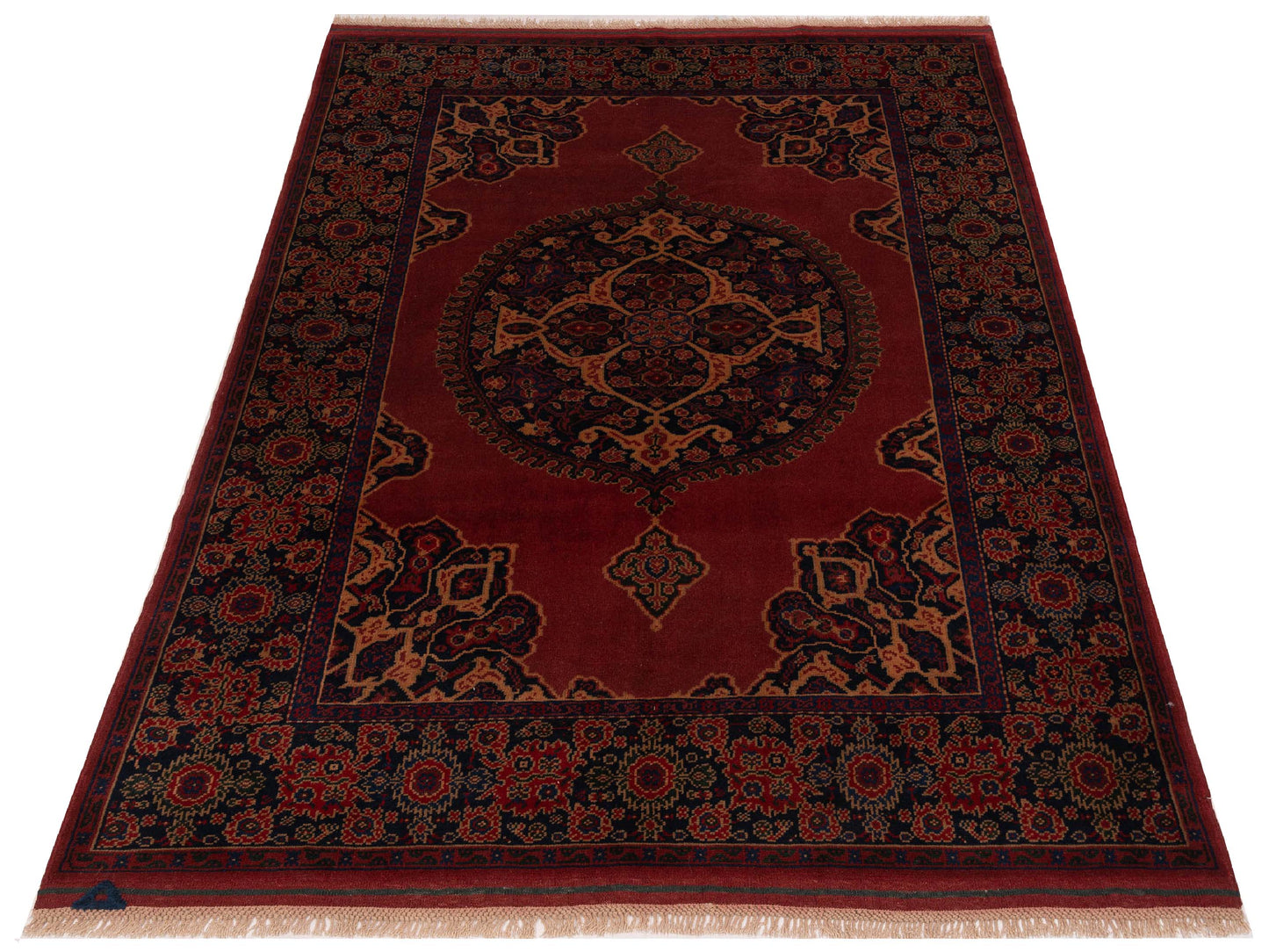 Turkish Shirwan 148343 Red Navy 5.10x8 Hand Knotted Rug