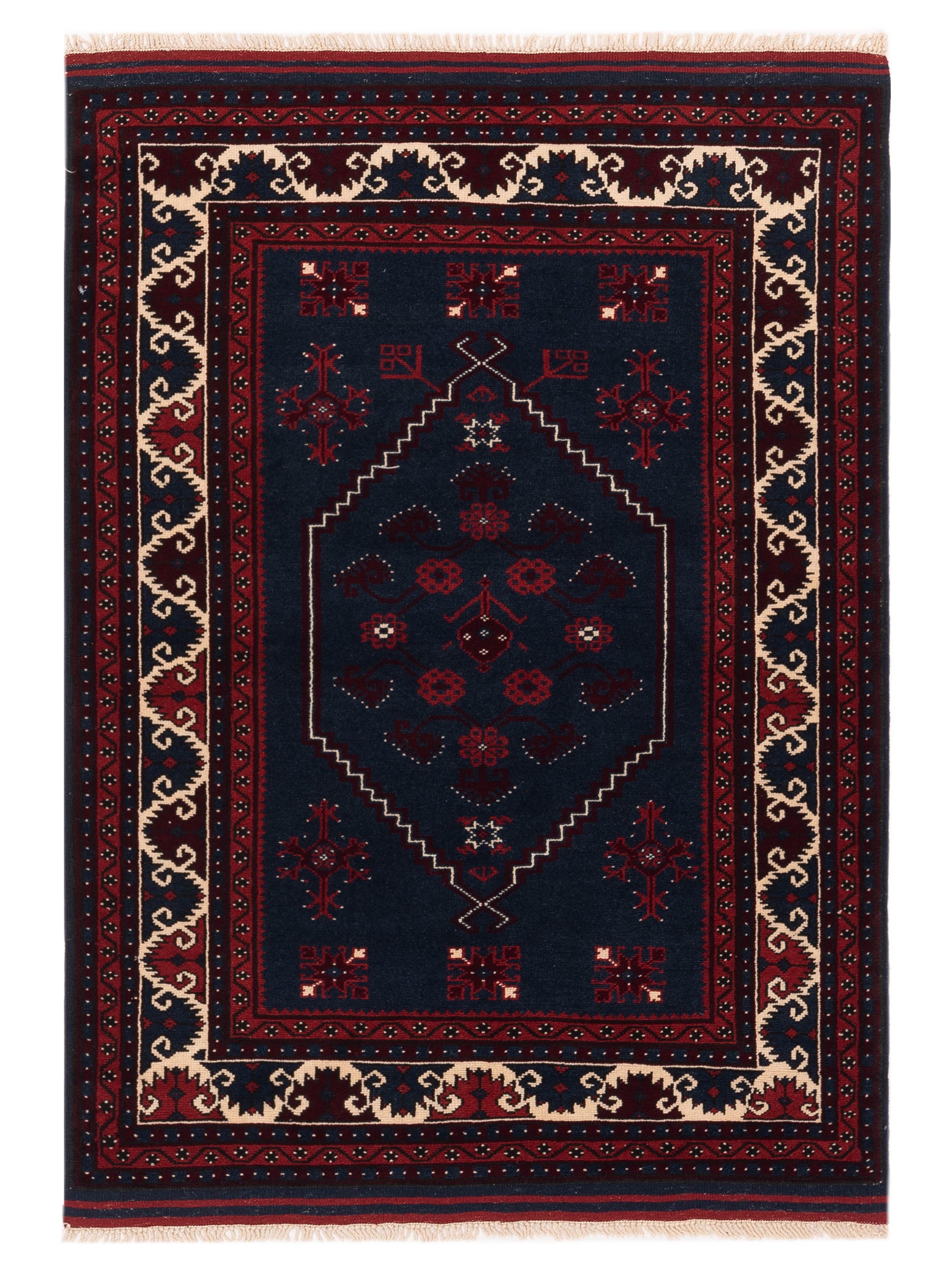 Pasha Turkish Shirwan  Charcoal Ivory Traditional