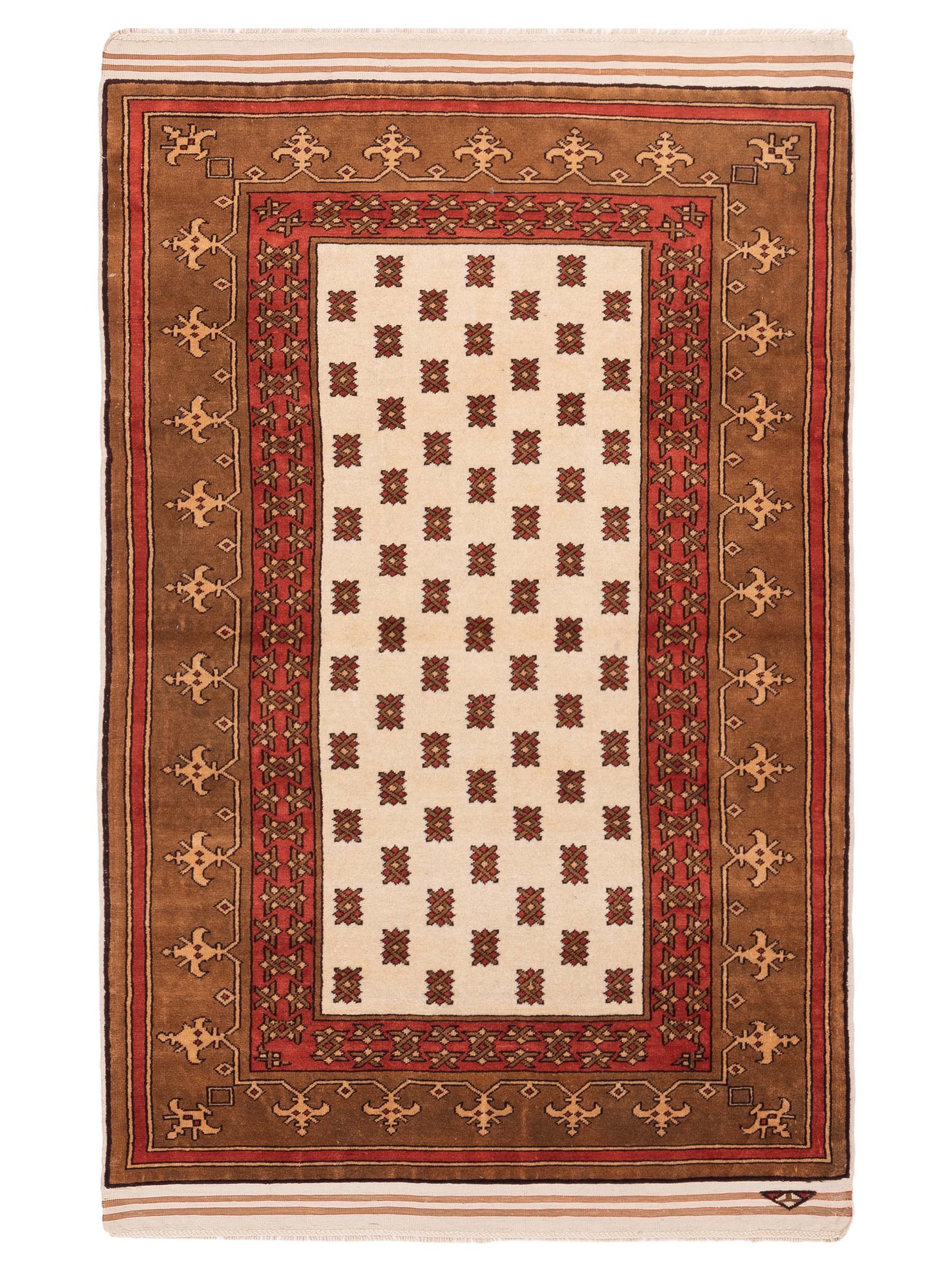 Pasha Turkish Shirwan  Ivory Brown Traditional