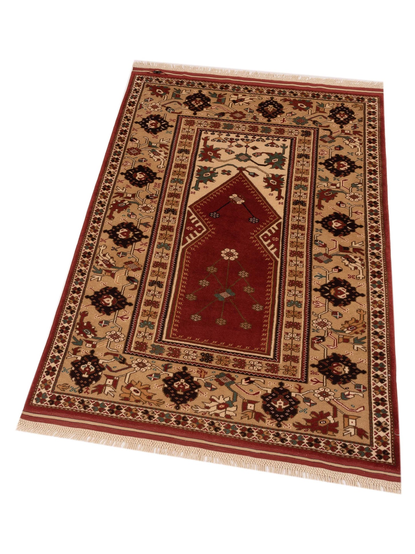 Turkish Shirwan 148394 Rust Cream 4.1x6 Hand Knotted Rug