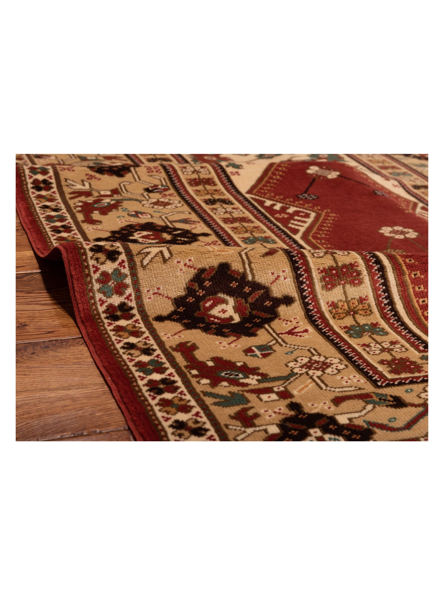 Turkish Shirwan 148394 Rust Cream 4.1x6 Hand Knotted Rug