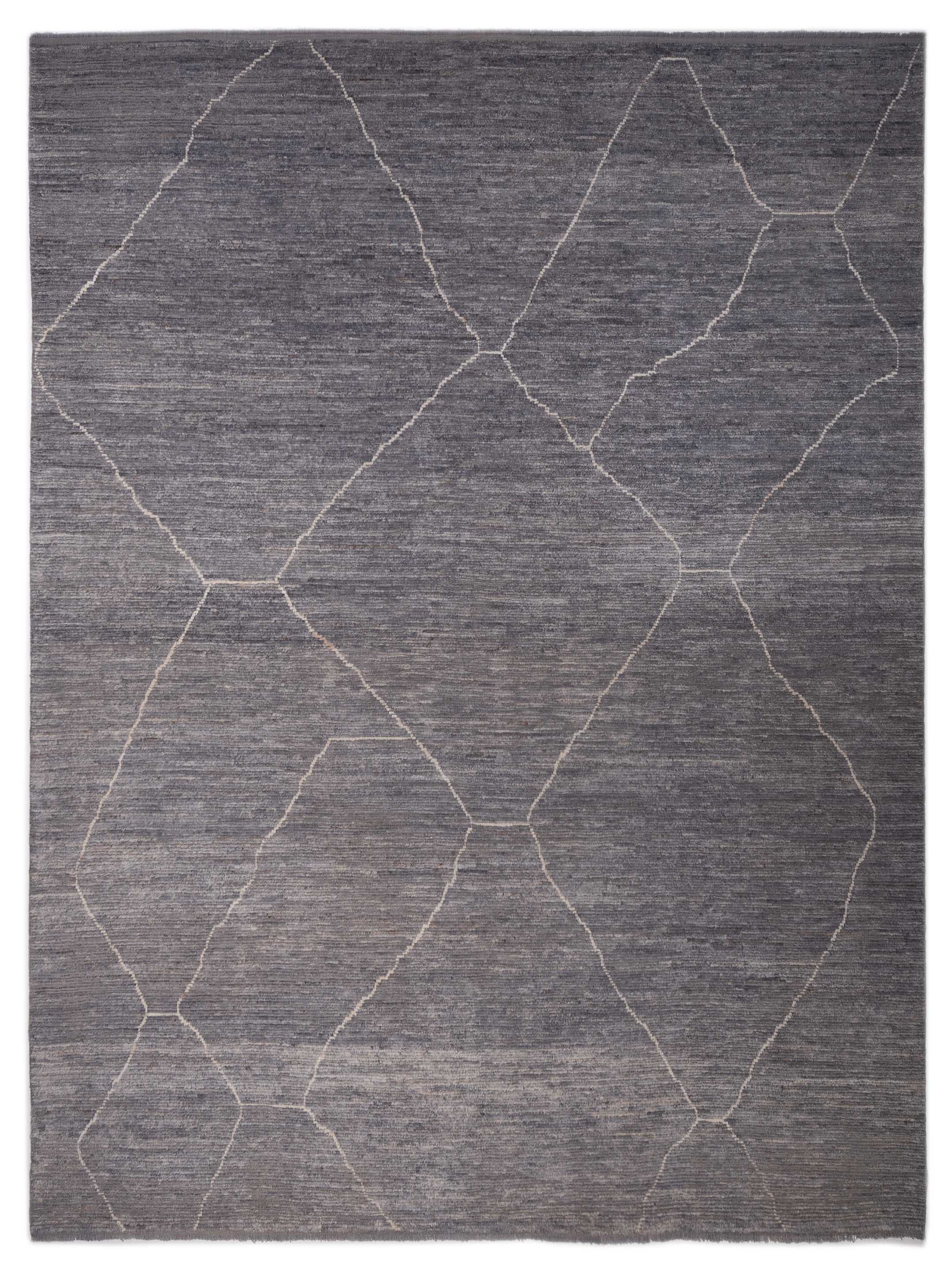 Berber Efes Dark Gray Ivory 11.6x15.4 Hand Knotted Rug – Anadol Rugs