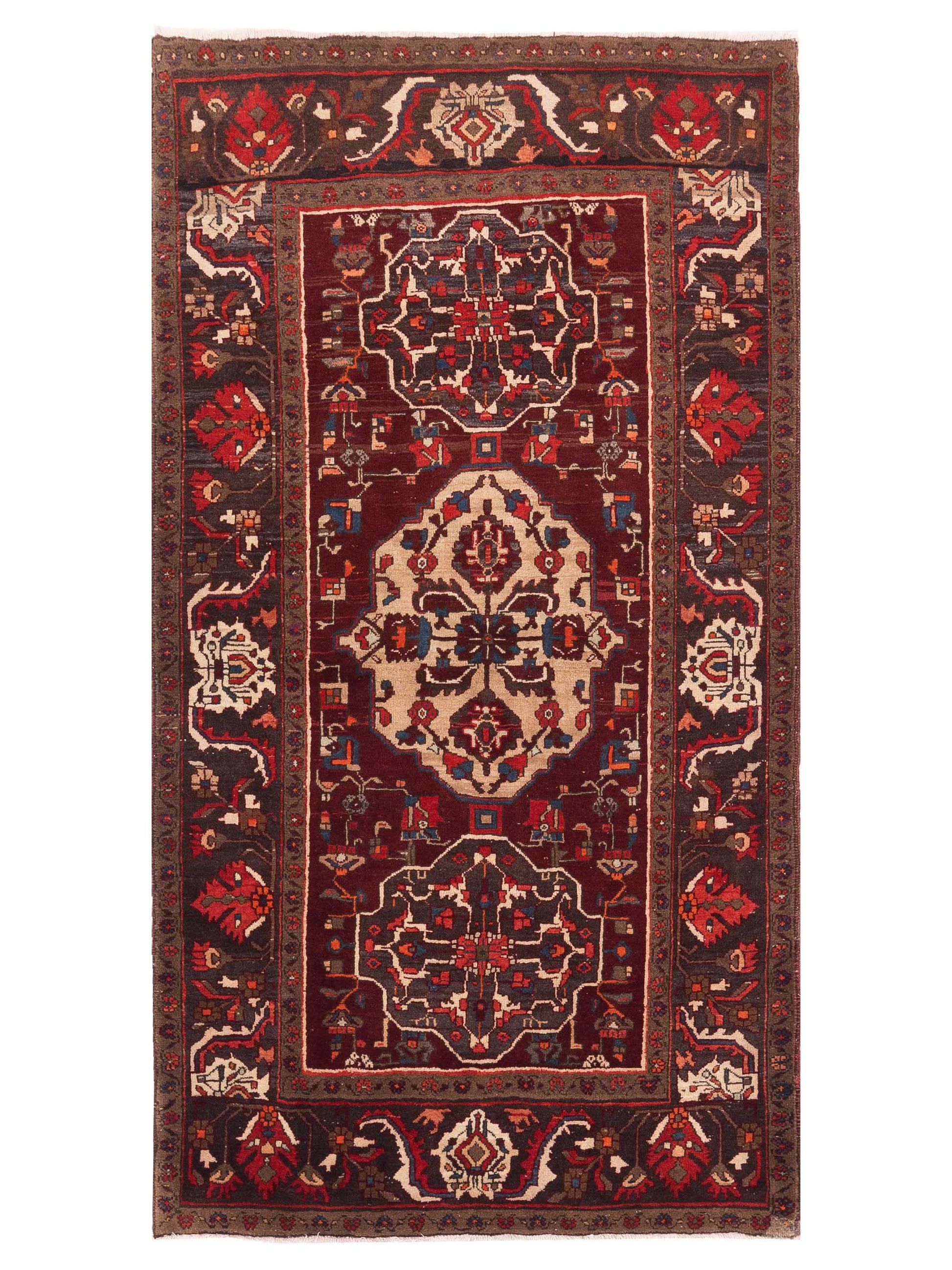 Pasha Antique Heirloom  Red Dark Brown Traditional