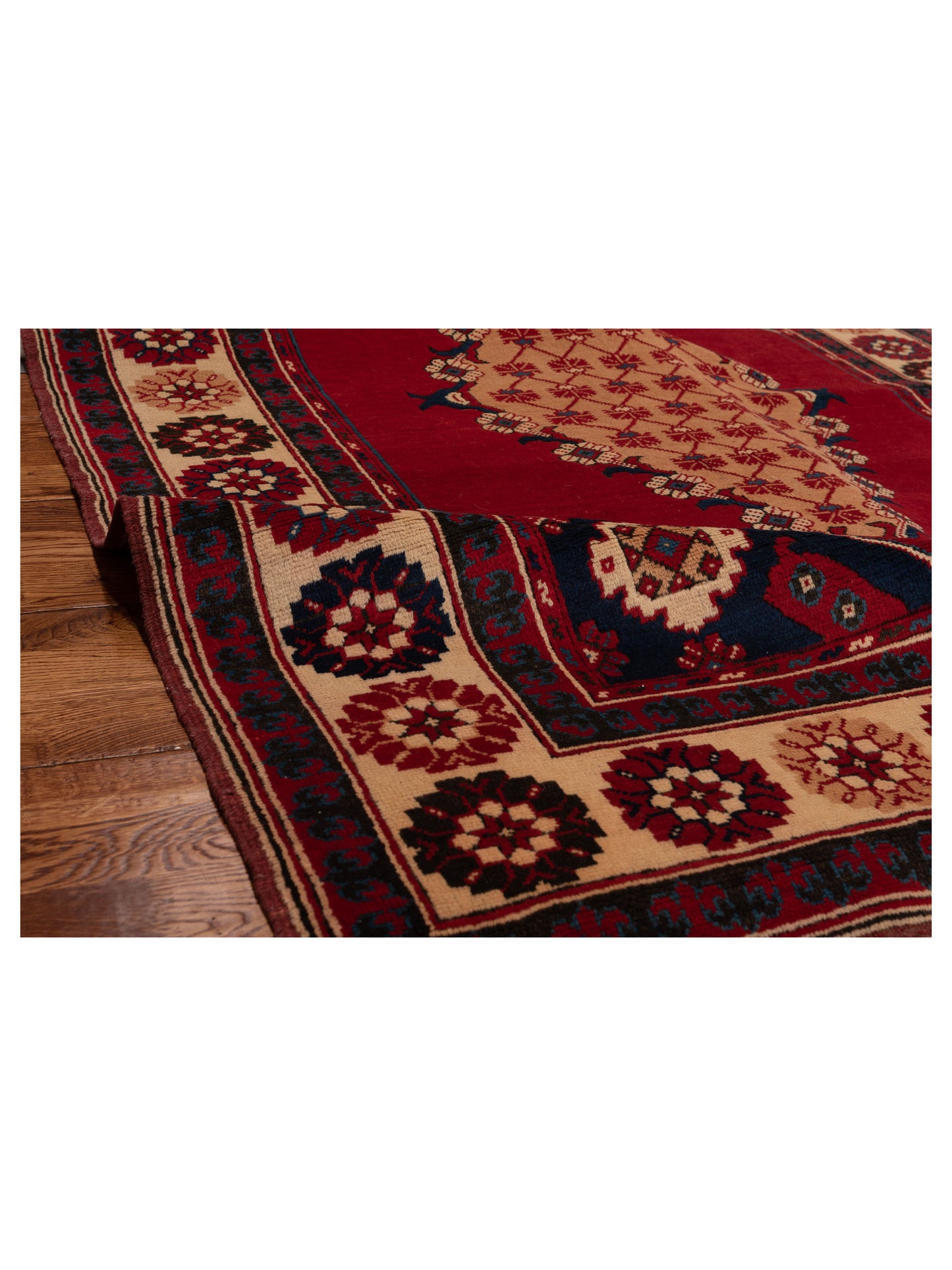 Old Anatolian 148525 Red Ivory 4.6x6 Hand Knotted Rug