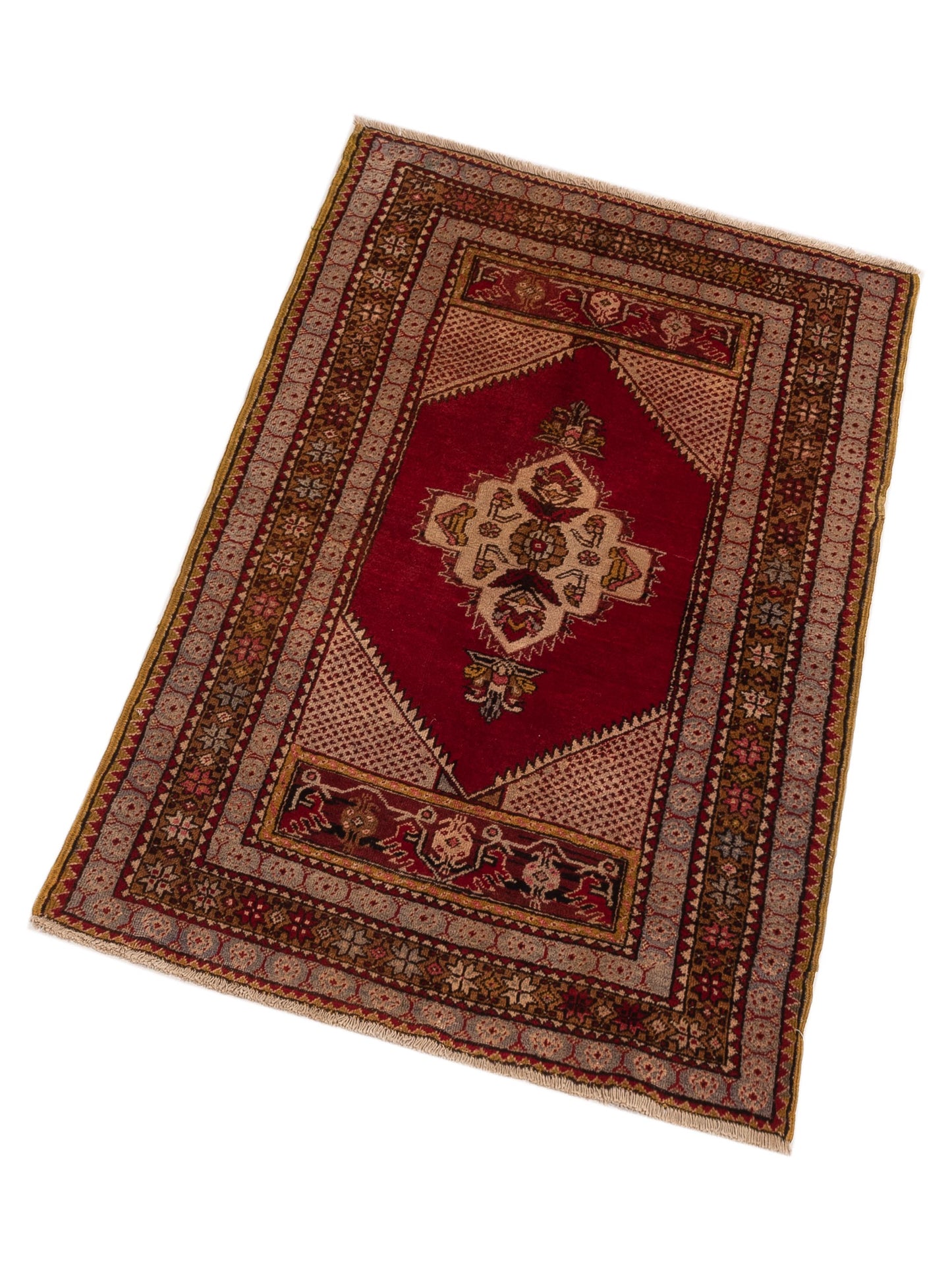 Old Anatolian 148529 Red Brown 3.5x5.7 Hand Knotted Rug