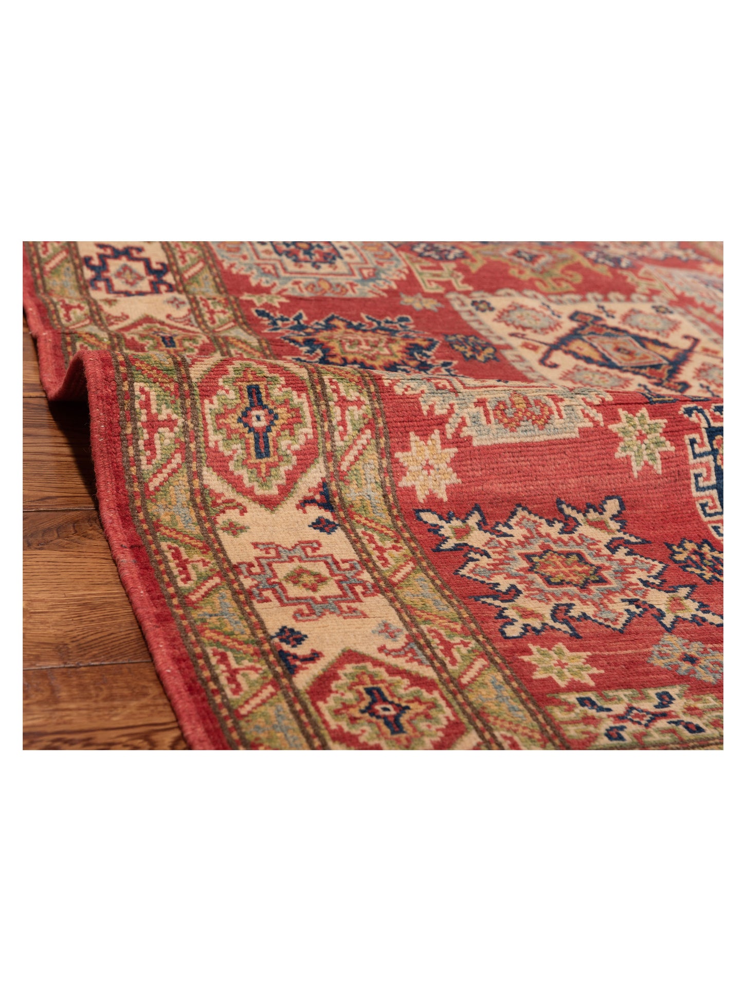 Kazak 148845 Red Ivory 4x5.11 Hand Knotted Rug