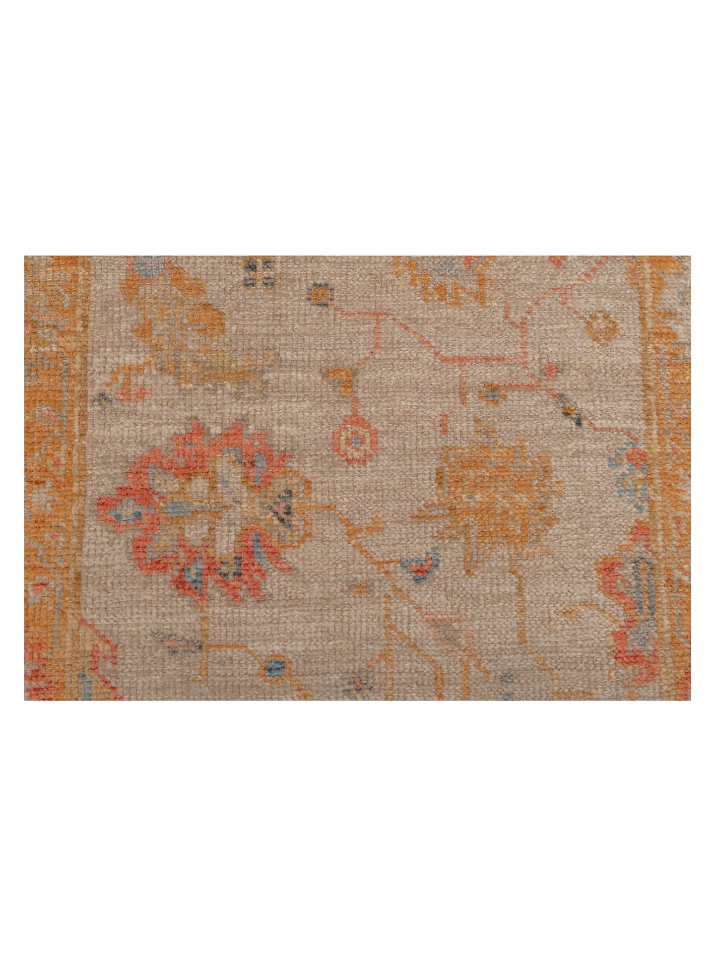 Angora Oushak 149420 Ivory Orange 2.7x11.11 Hand Knotted Rug