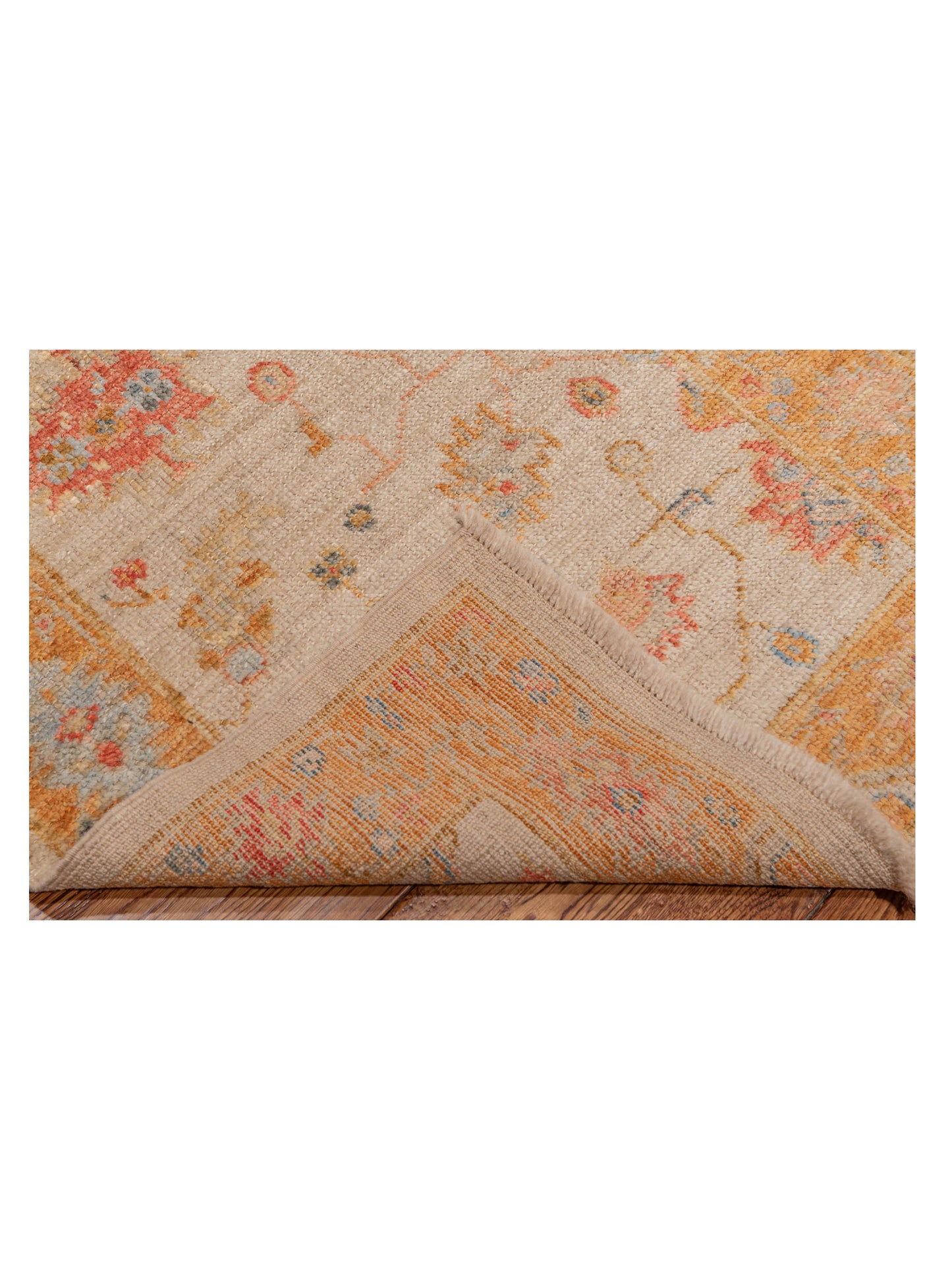 Angora Oushak 149420 Ivory Orange 2.7x11.11 Hand Knotted Rug