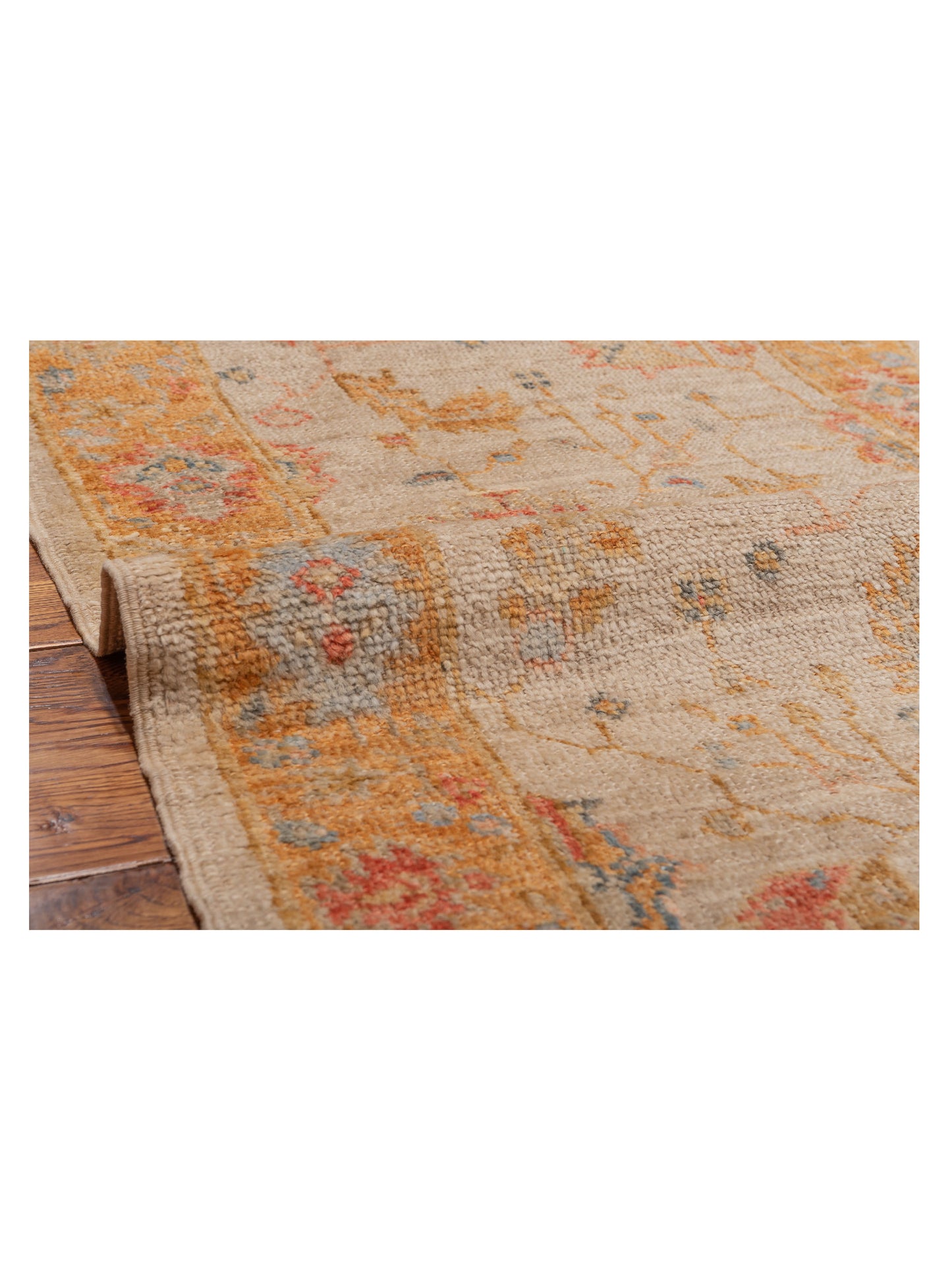 Angora Oushak 149420 Ivory Orange 2.7x11.11 Hand Knotted Rug