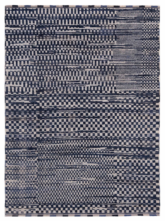 Atlas 149668 Indigo Ivory 8x9.11 Hand Knotted Rug