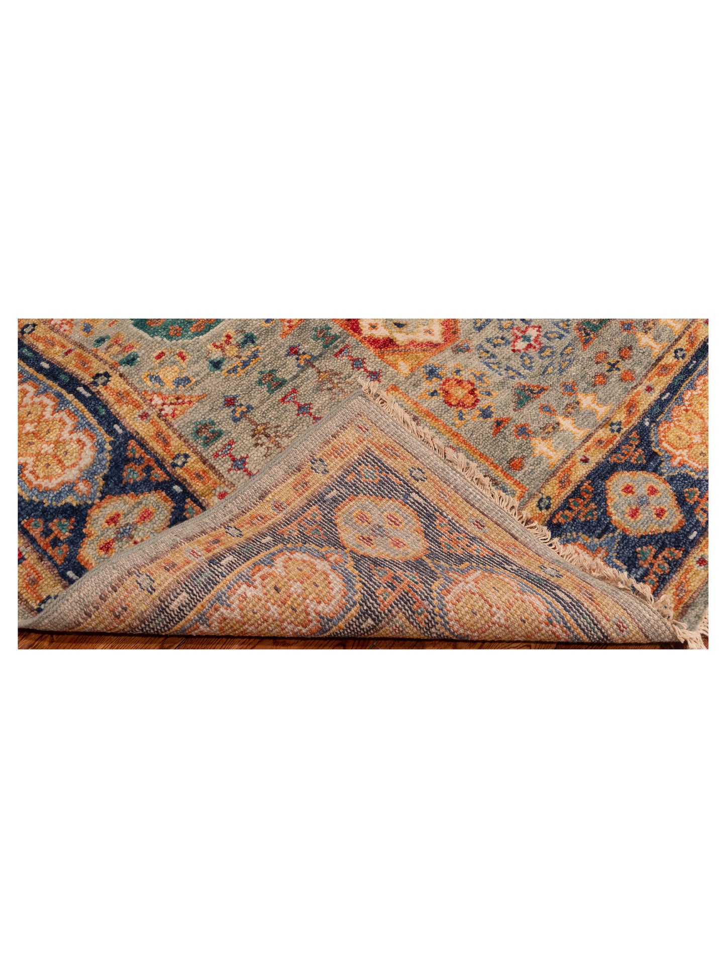 Oushak Shah 150059 Light Gray Navy 9x12.2 Hand Knotted Rug