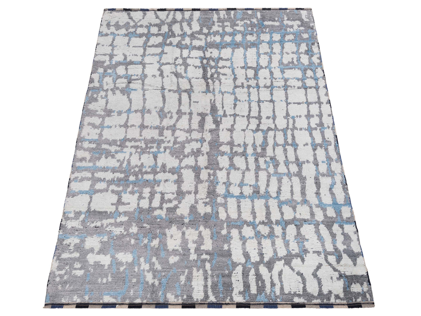 Atlas 150390 Ivory Gray 8.1x9.9 Hand Knotted Rug