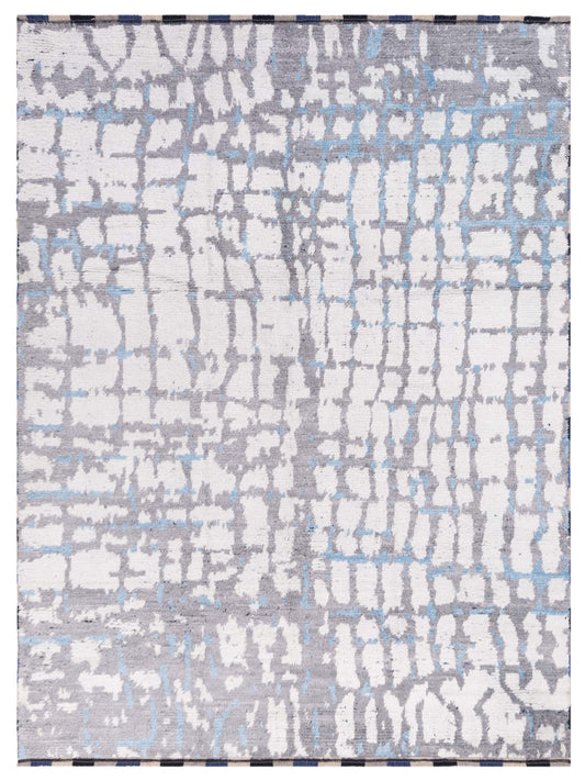 Atlas 150390 Ivory Gray 8.1x9.9 Hand Knotted Rug