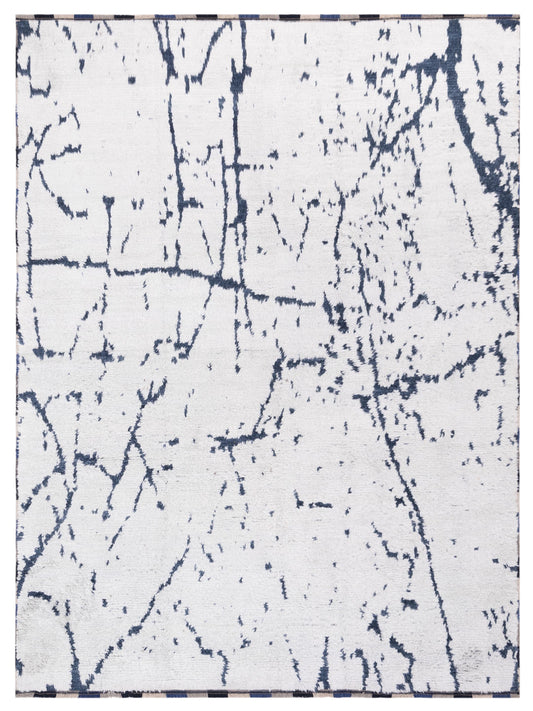 Atlas 150394 Ivory Blue 7.10x9.6 Hand Knotted Rug