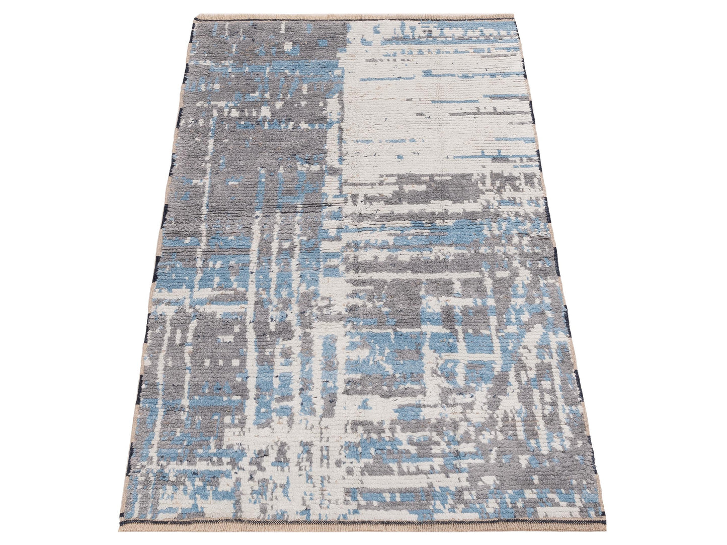 Atlas Berna Ivory Gray 4x6.1 Hand Knotted Rug