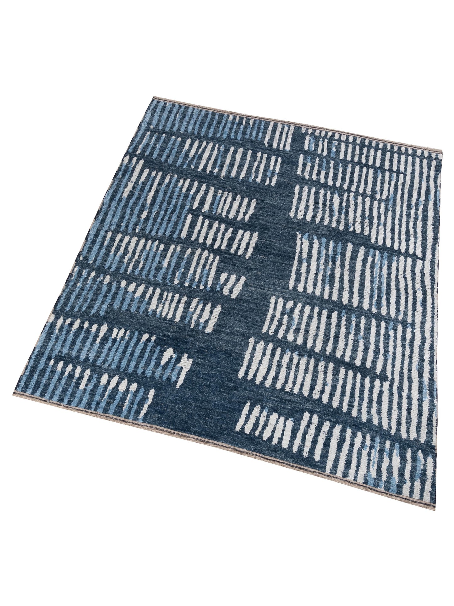 Atlas 150448 Blue Ivory 8.2x9.9 Hand Knotted Rug