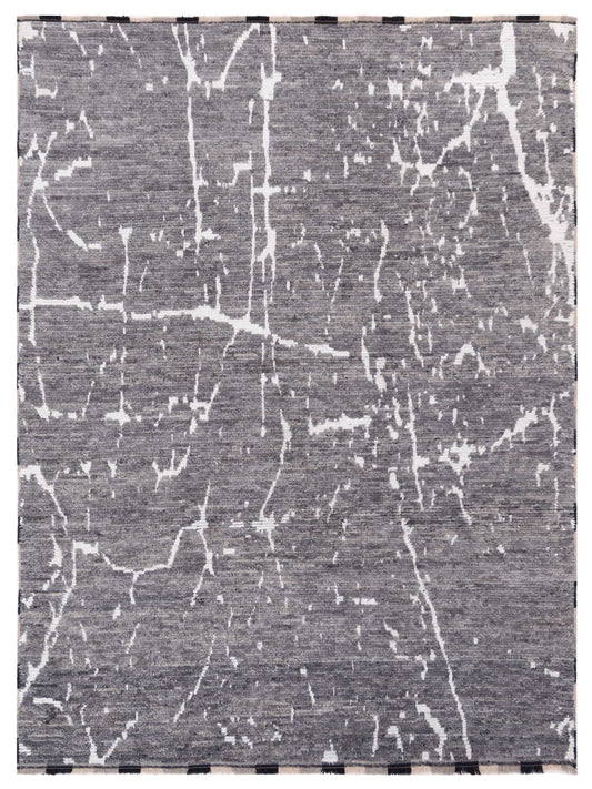 Atlas 150454 Gray Gray 8.1x9.9 Hand Knotted Rug