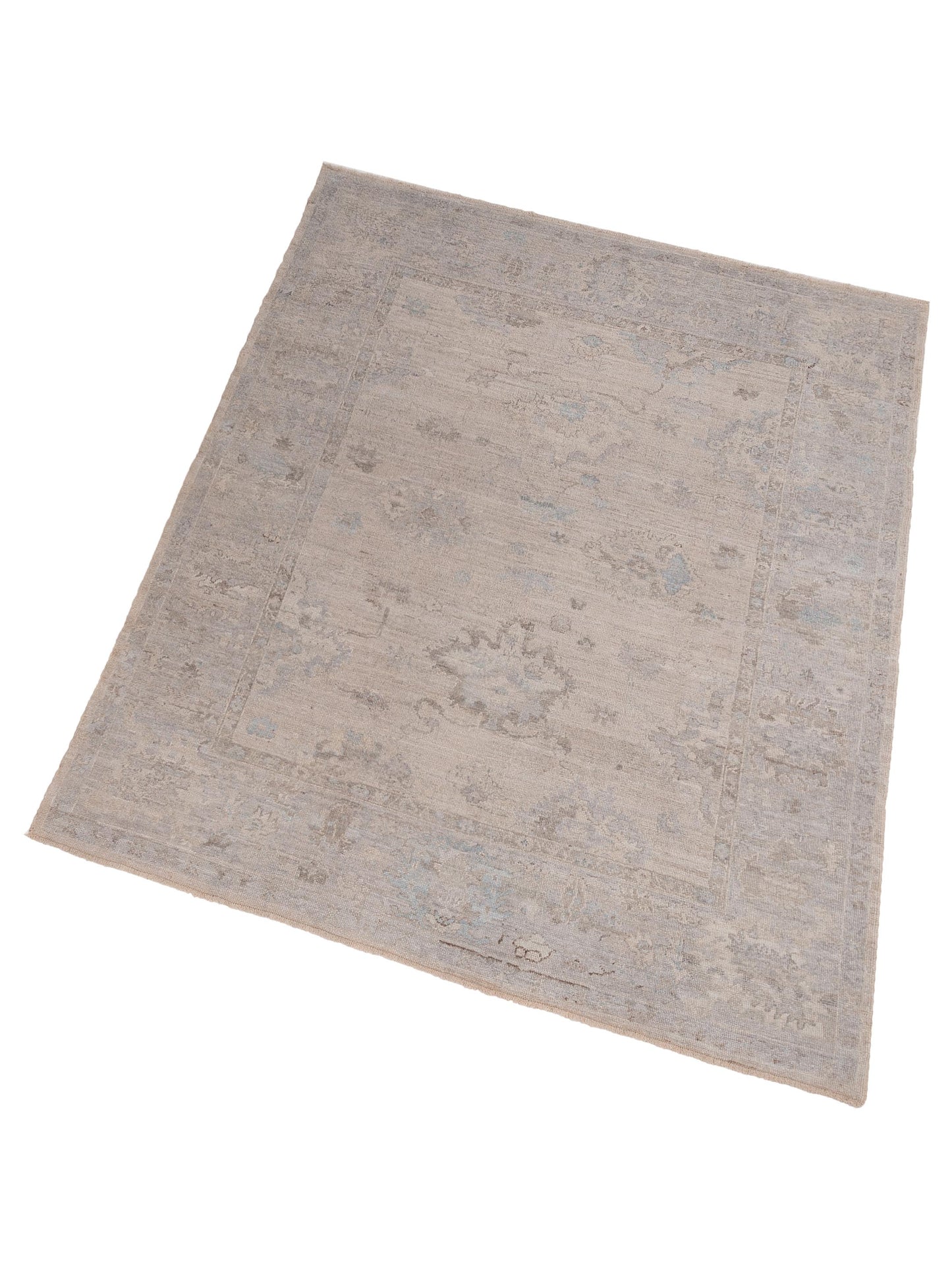 Angora Oushak 150776 Gray Gray 8.1x9.11 Hand Knotted Rug