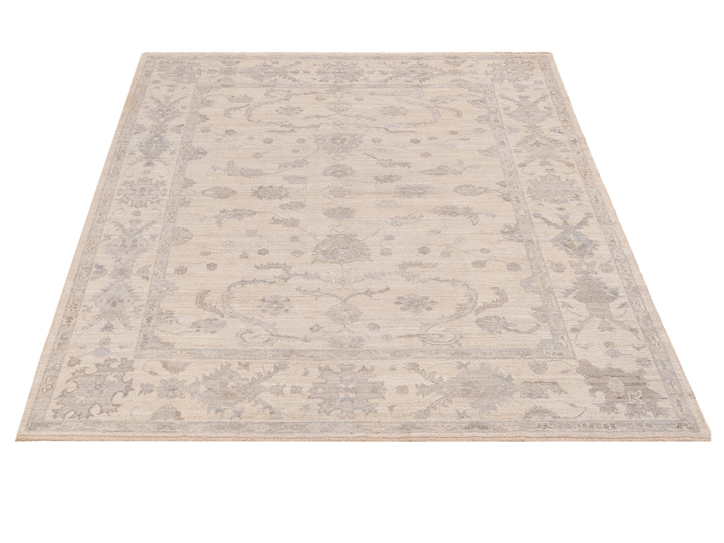 Angora Oushak 151004 Ivory Ivory 8.1x8.9 Hand Knotted Rug