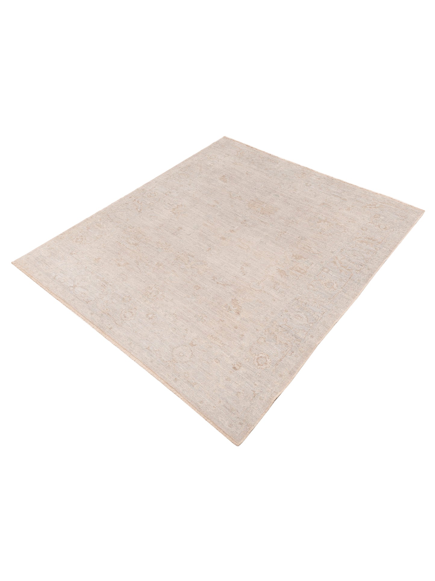 Angora Oushak 151175 Ivory Silver 8.4x9.7 Hand Knotted Rug