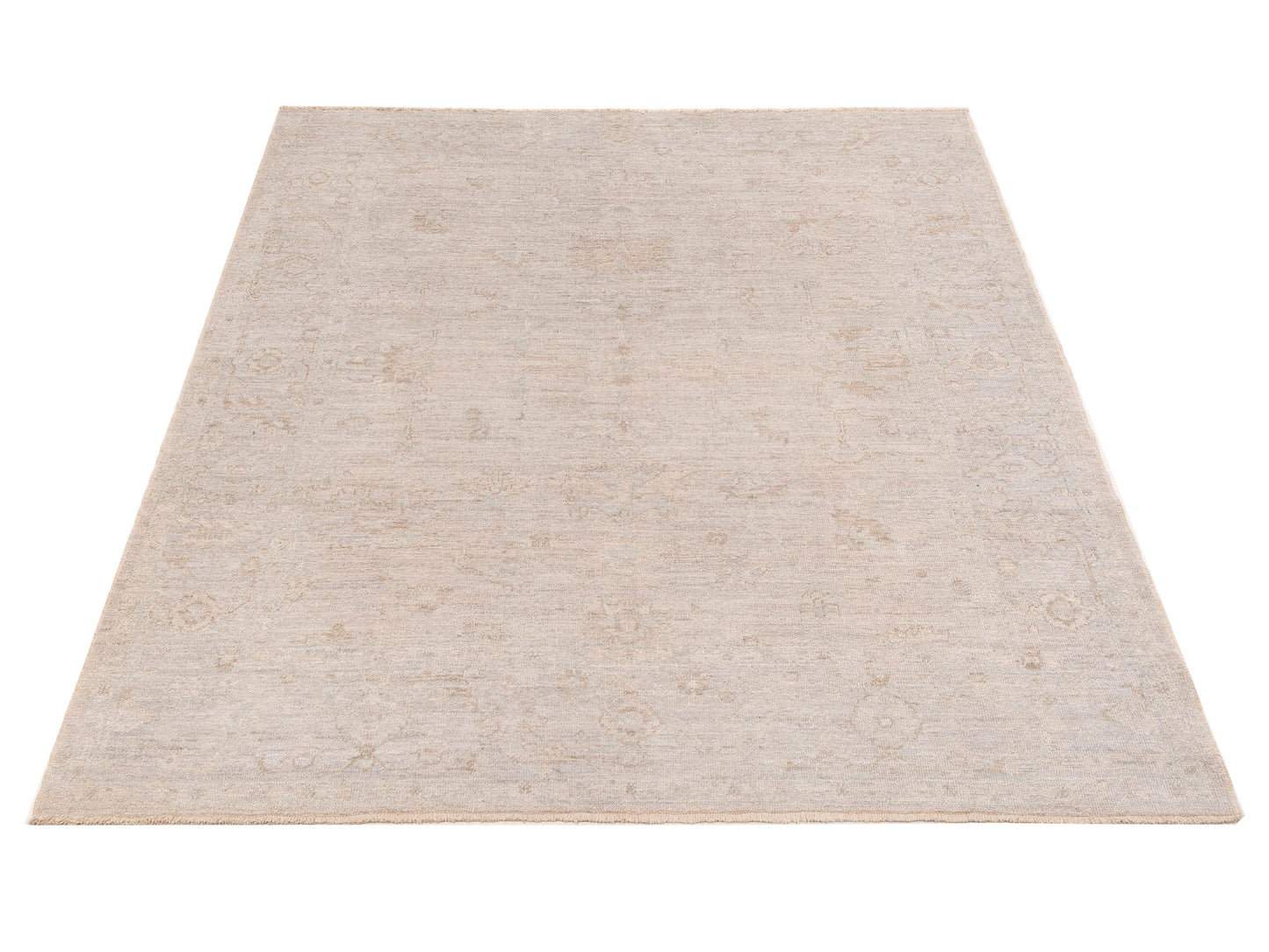 Angora Oushak 151175 Ivory Silver 8.4x9.7 Hand Knotted Rug