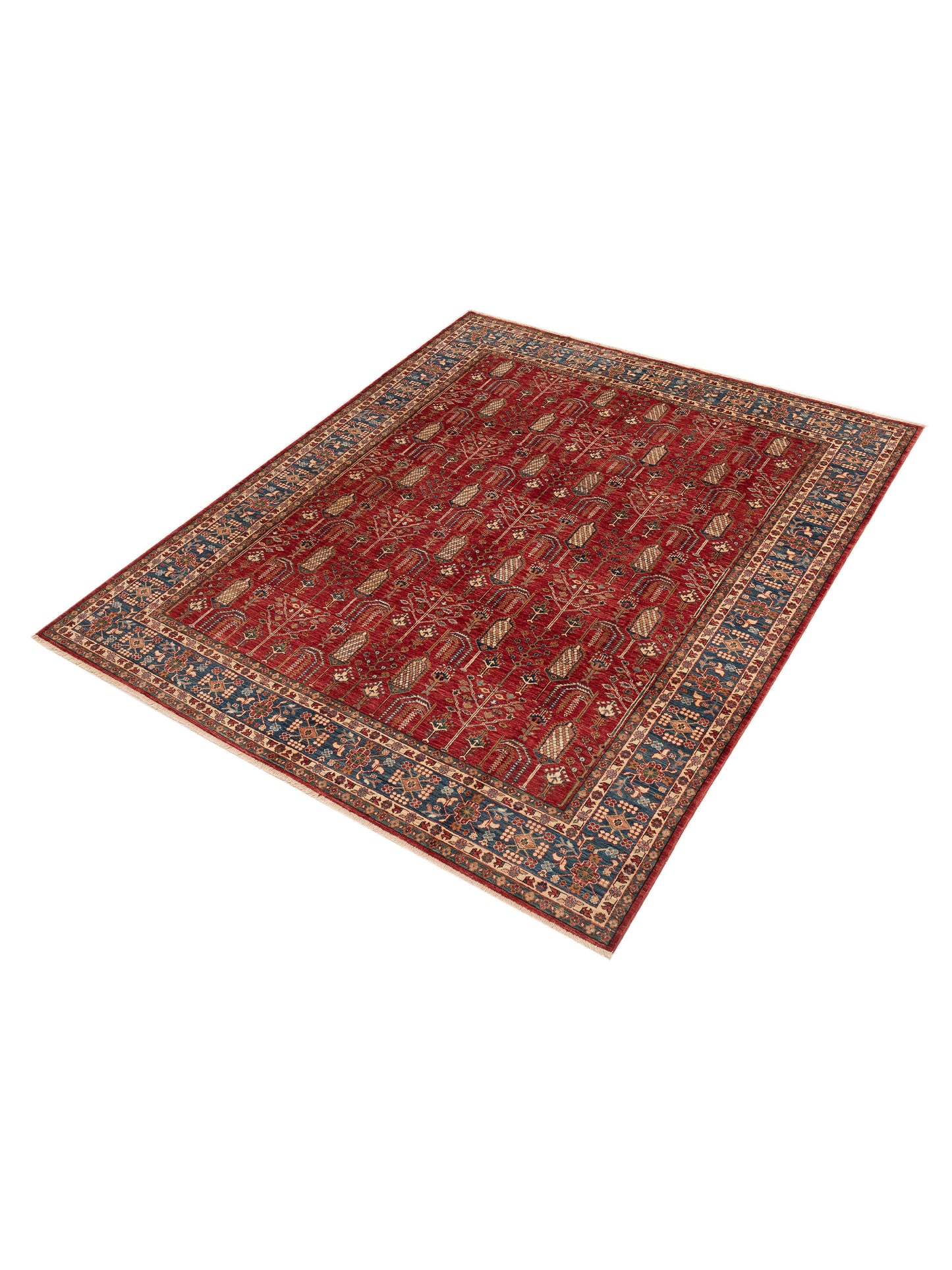 Kars 151259 Red Navy 8x9.7 Hand Knotted Rug
