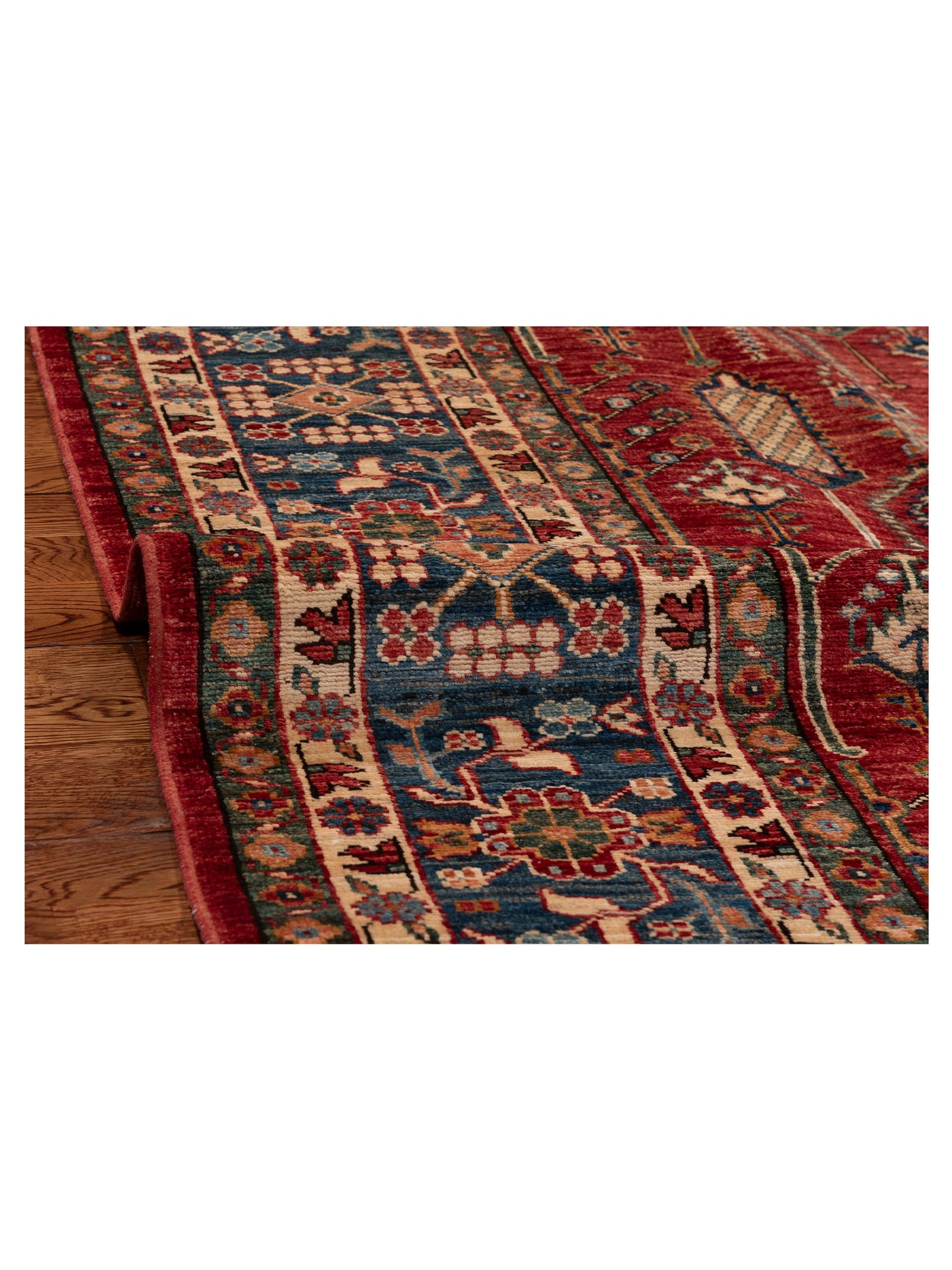 Kars 151259 Red Navy 8x9.7 Hand Knotted Rug