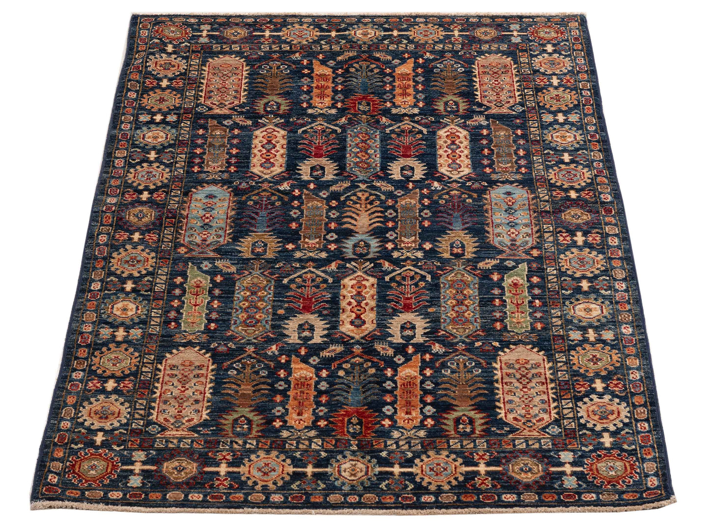 Kars 151718 Blue Blue 4.2x6 Hand Knotted Rug