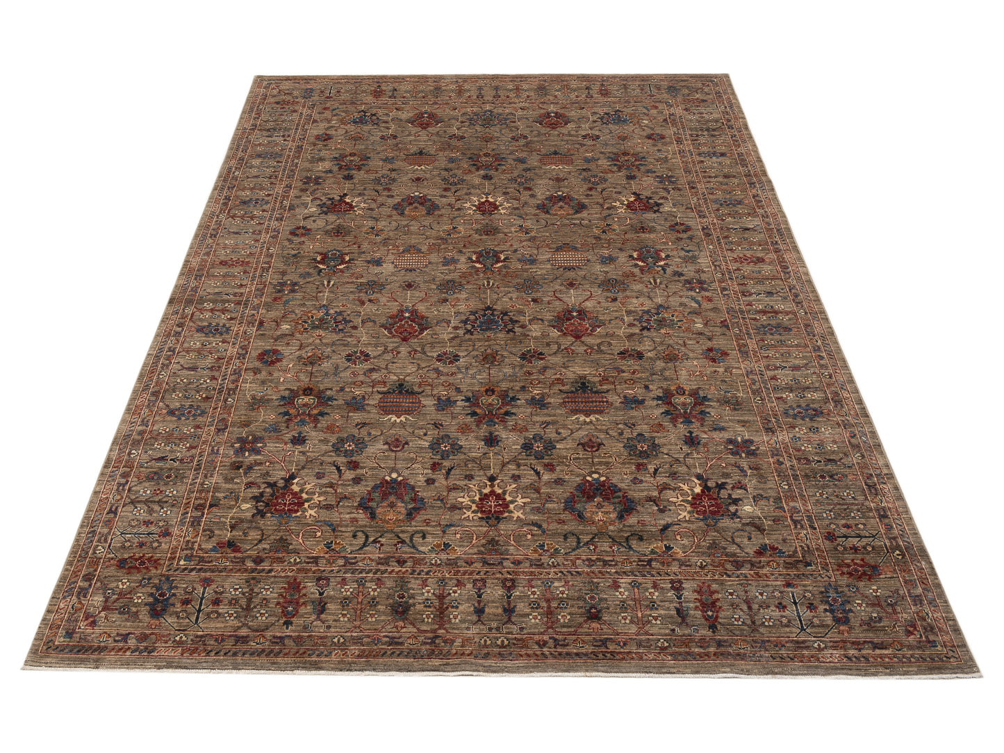Sultan 151736 Light Brown Light Brown 8.7x11.11 Hand Knotted Rug