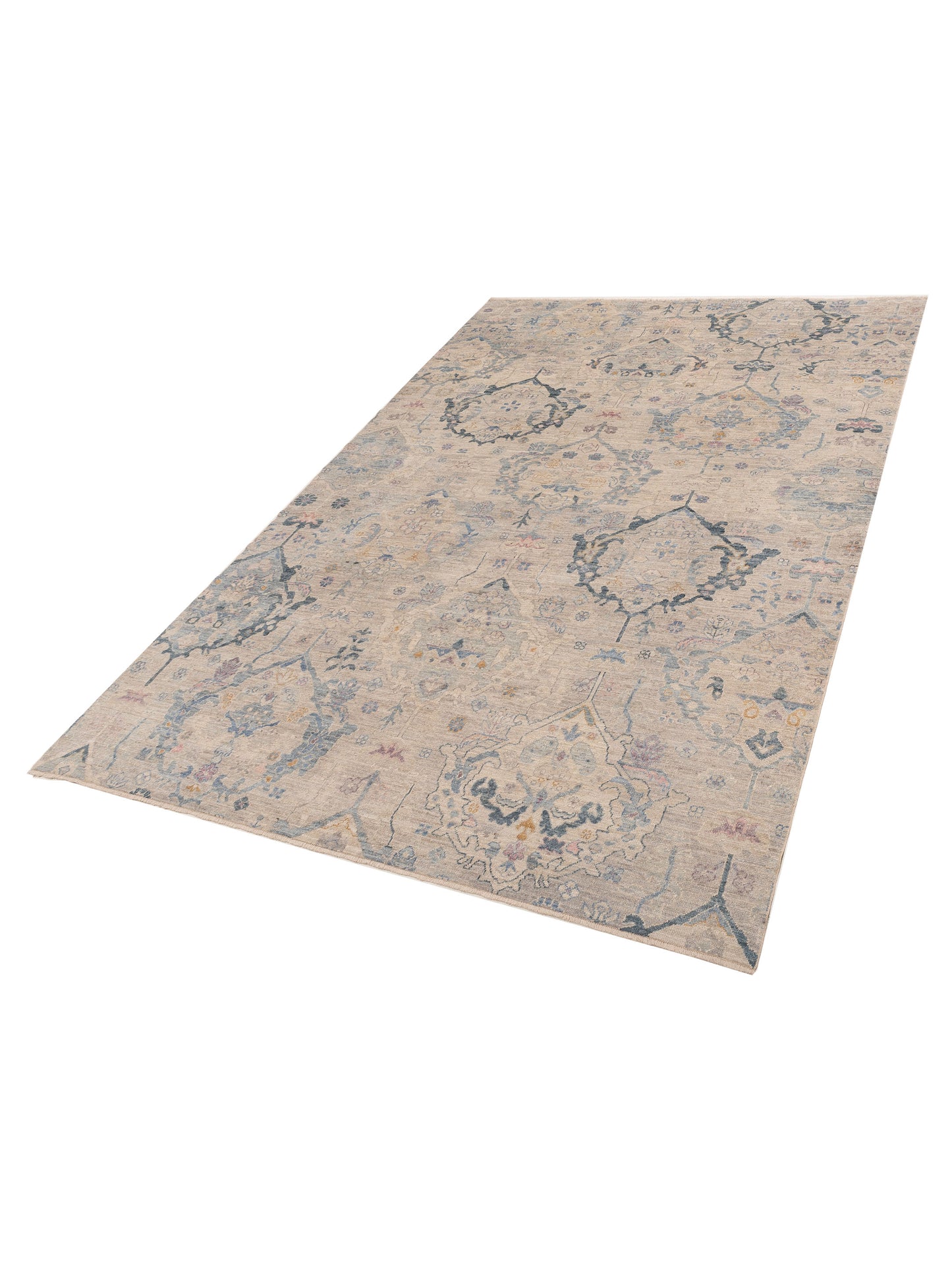 Angora Oushak 151785 Gray Blue 9.11x13.8 Hand Knotted Rug