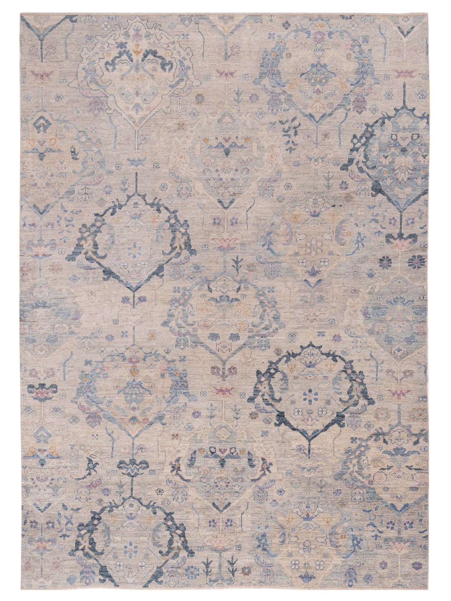 Angora Oushak 151785 Gray Blue 9.11x13.8 Hand Knotted Rug