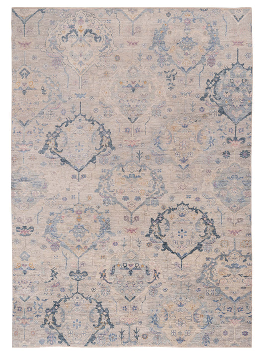 Angora Oushak 151785 Gray Blue 9.11x13.8 Hand Knotted Rug