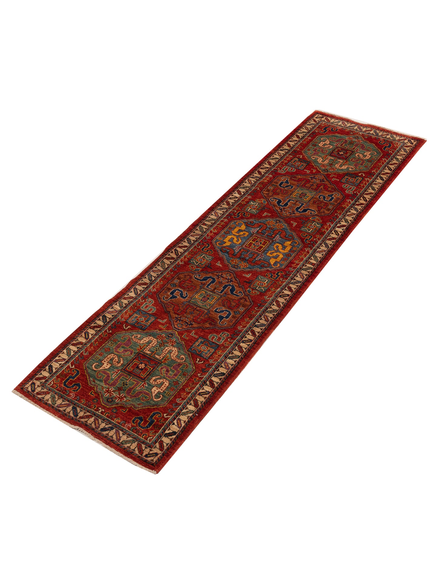Laila 151862 Red Cream 2.8x9.7 Hand Knotted Rug
