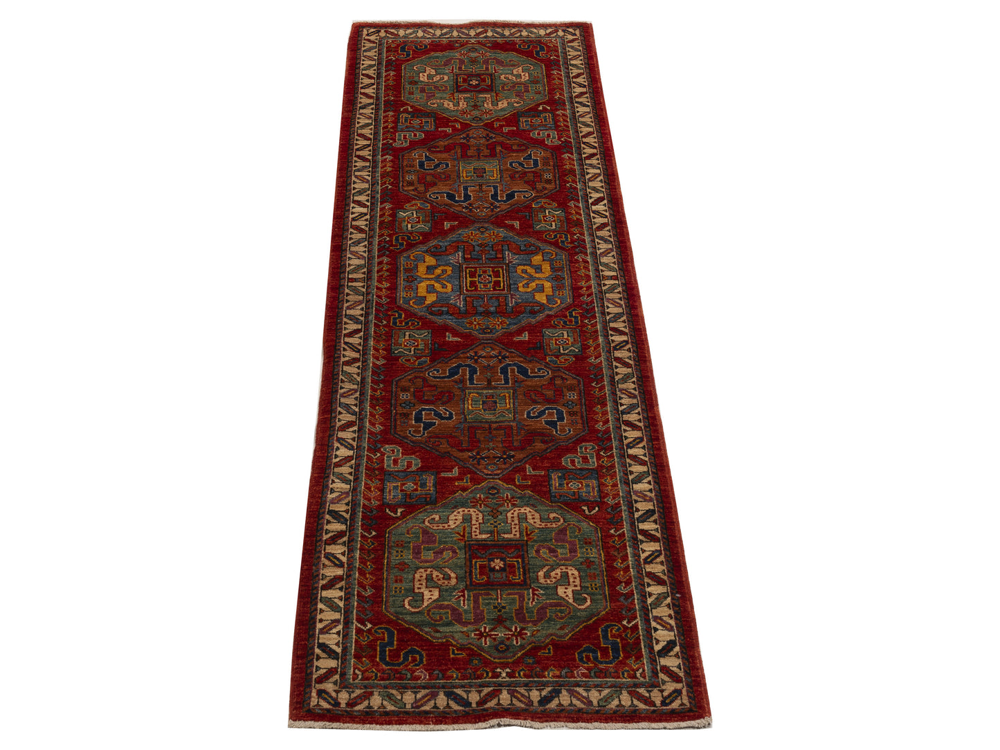Laila 151862 Red Cream 2.8x9.7 Hand Knotted Rug