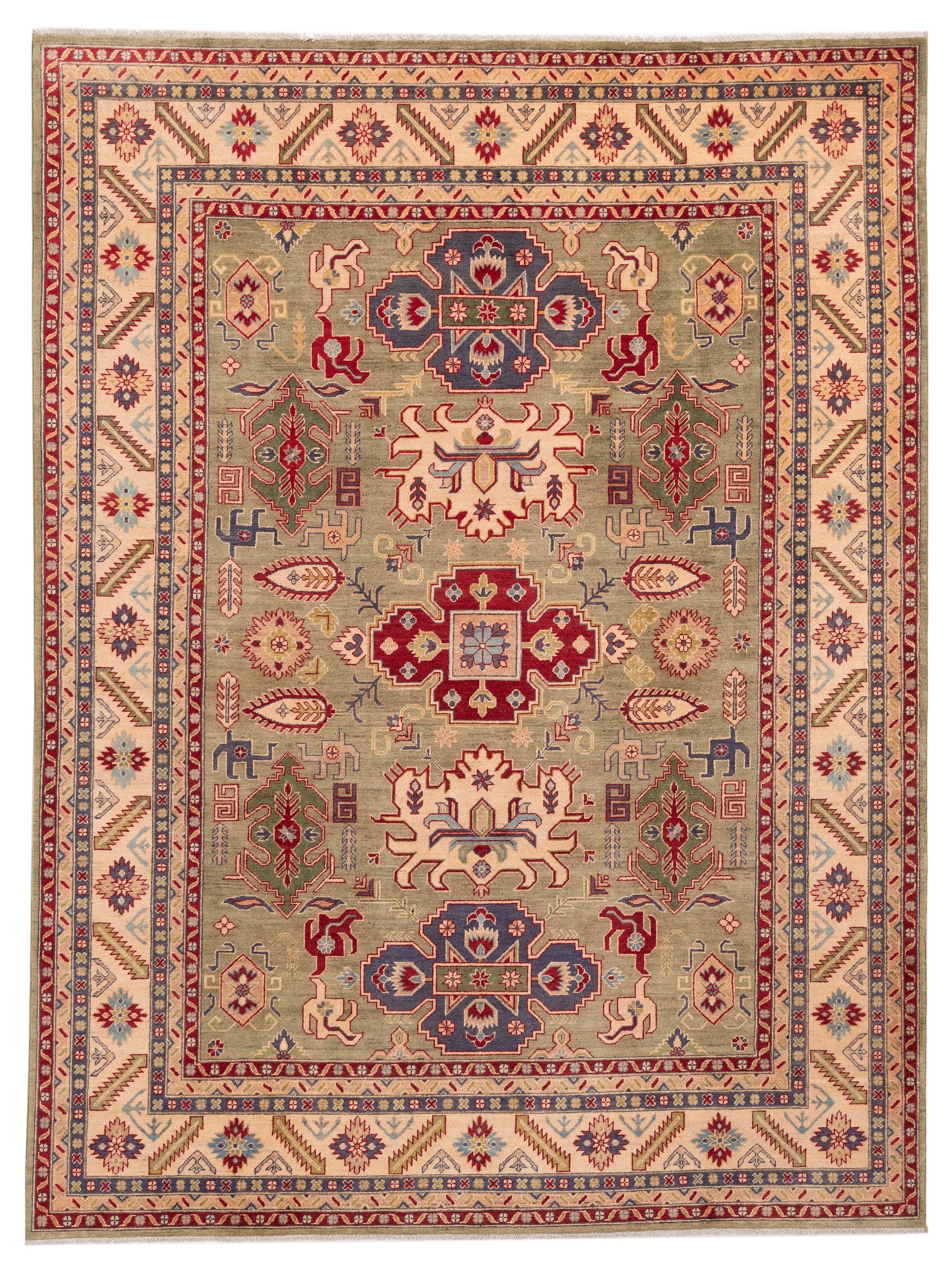 Nomad Kazak  Green Beige Tribal