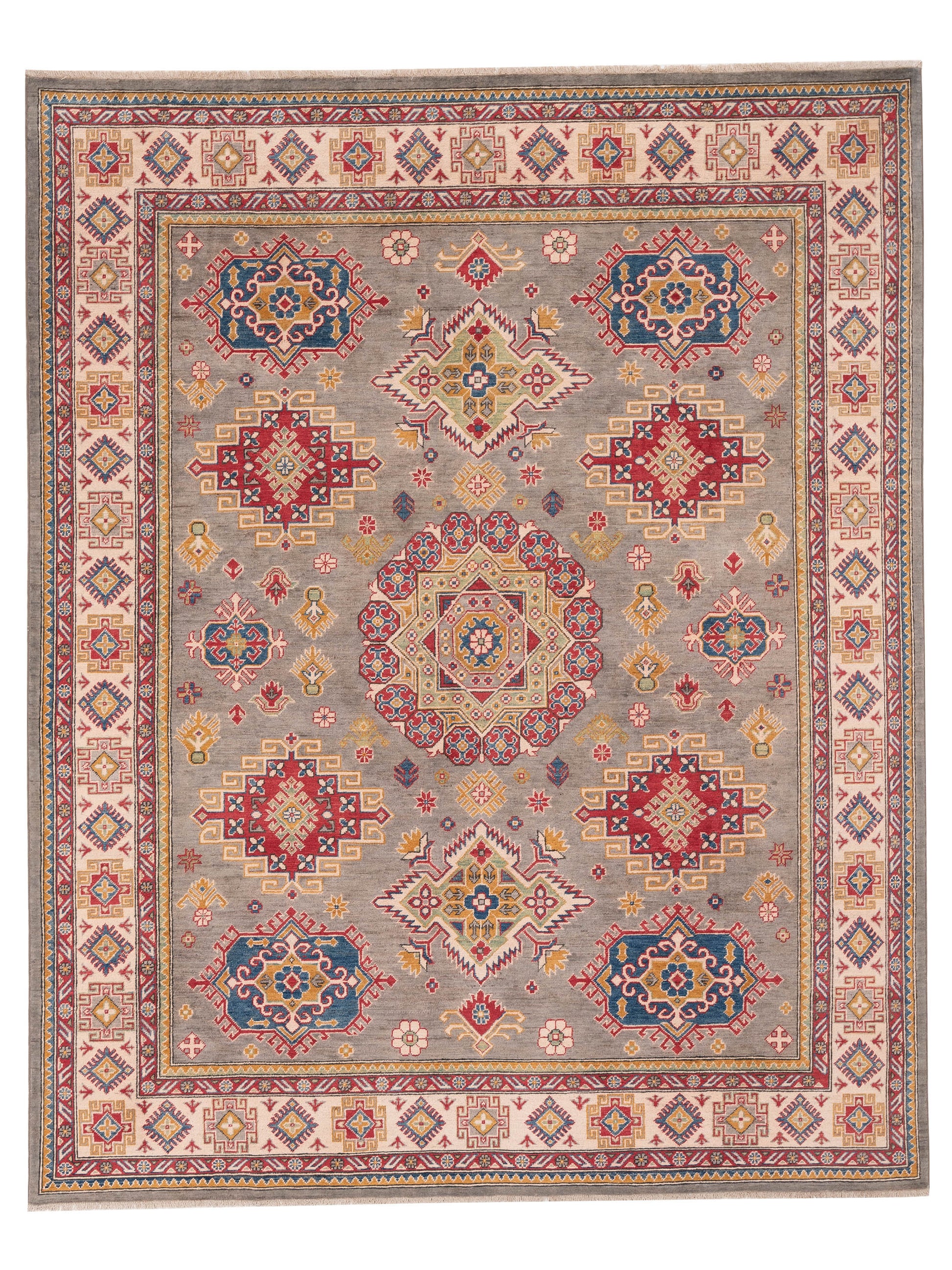 Nomad Kazak  Gray Ivory Tribal
