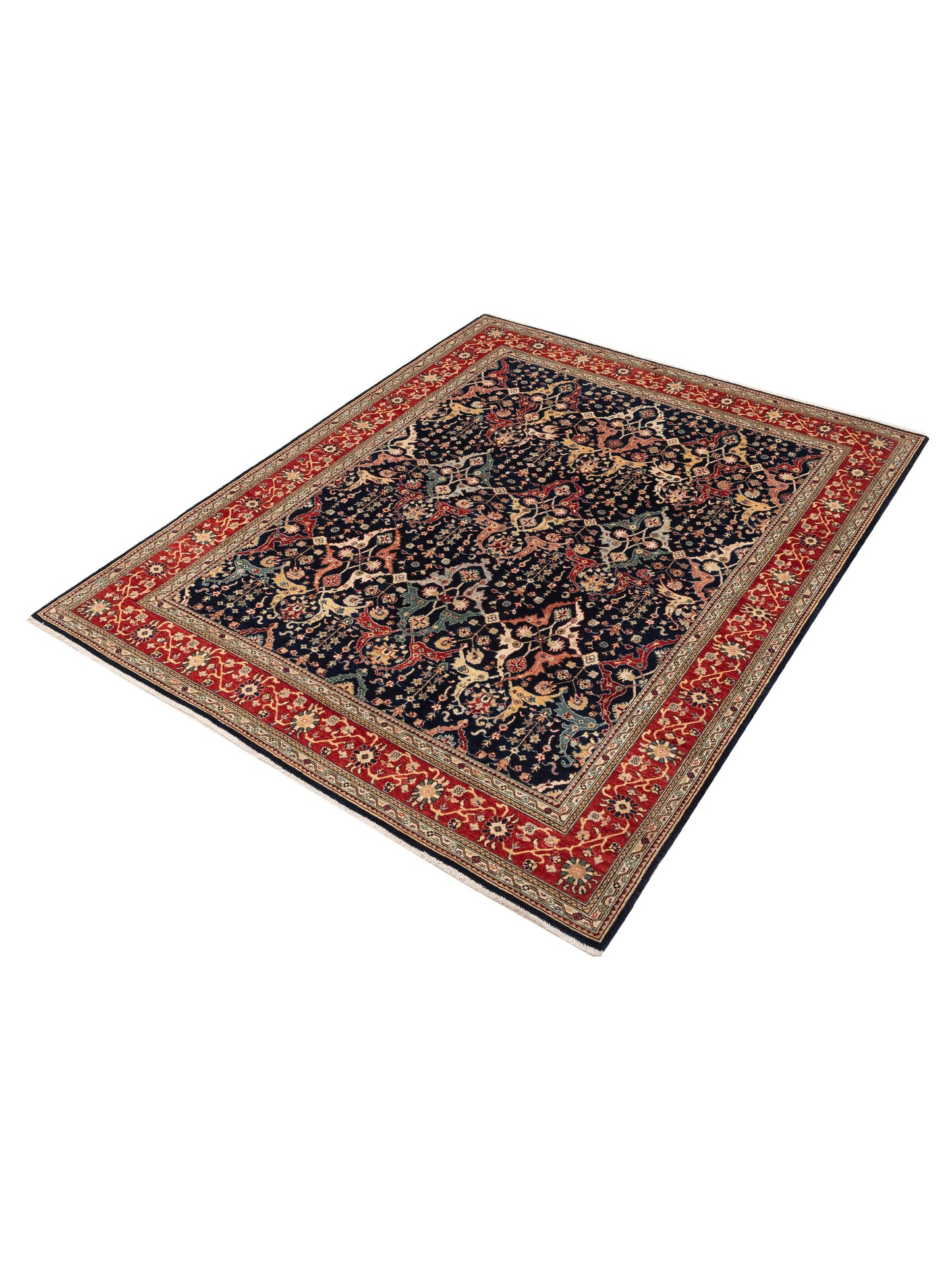 Sultan 152342 Navy Red 8x9.10 Hand Knotted Rug