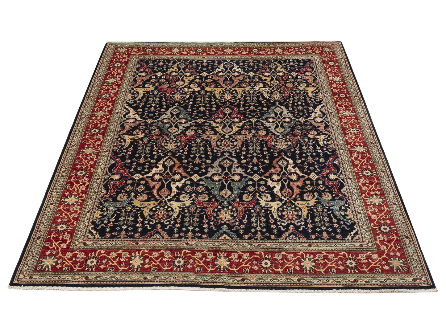 Sultan 152342 Navy Red 8x9.10 Hand Knotted Rug