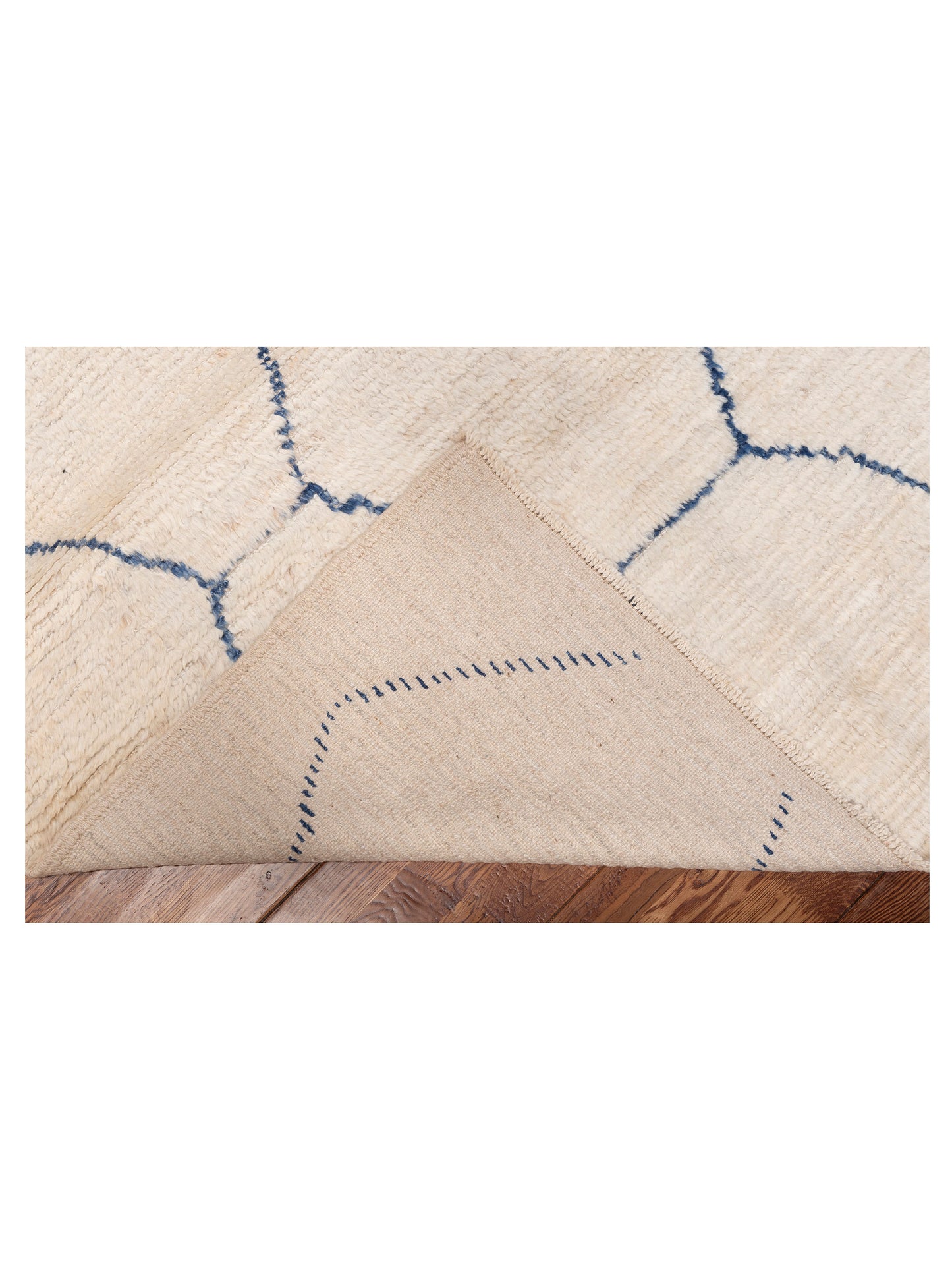 Berber Efes Ivory Blue 9.2x12 Hand Knotted Rug