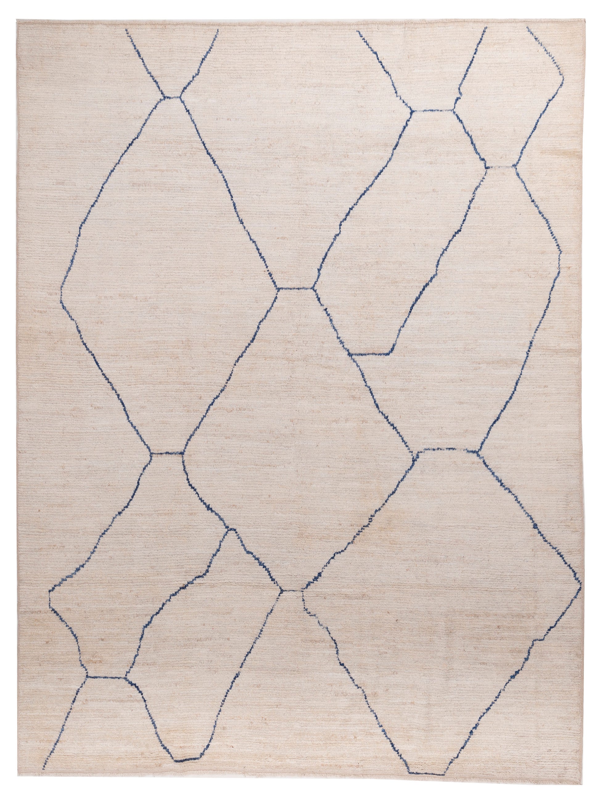 Pasha Berber  Ivory Blue Contemporary