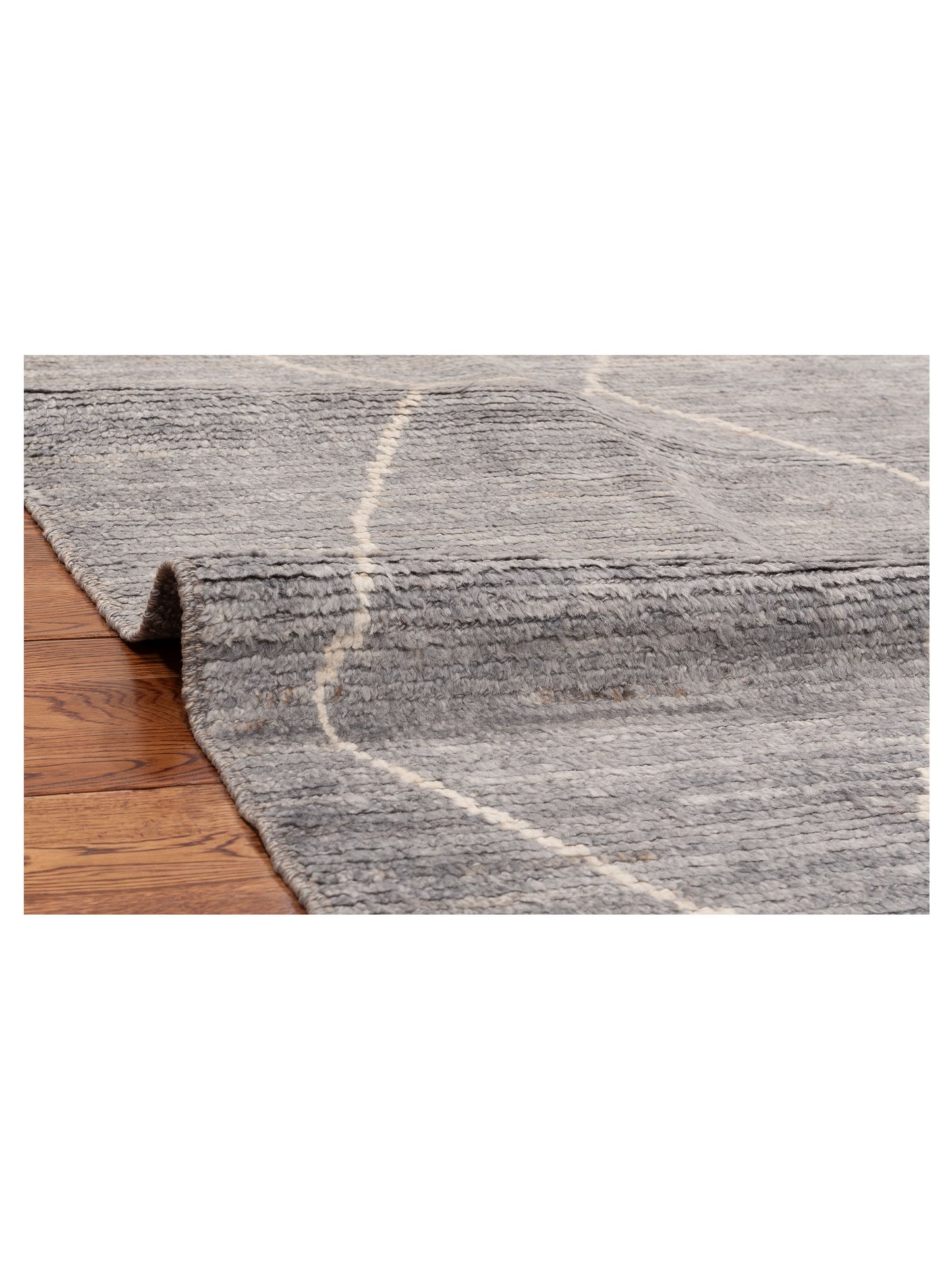 Berber Efes Gray Ivory 7x9.4 Hand Knotted Rug