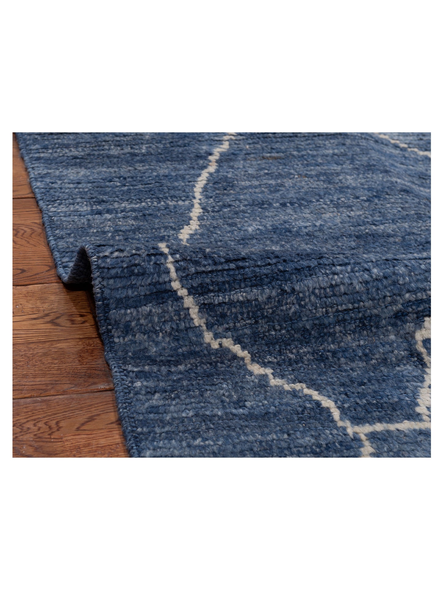 Berber Efes Blue Ivory 5.8x7.6 Hand Knotted Rug