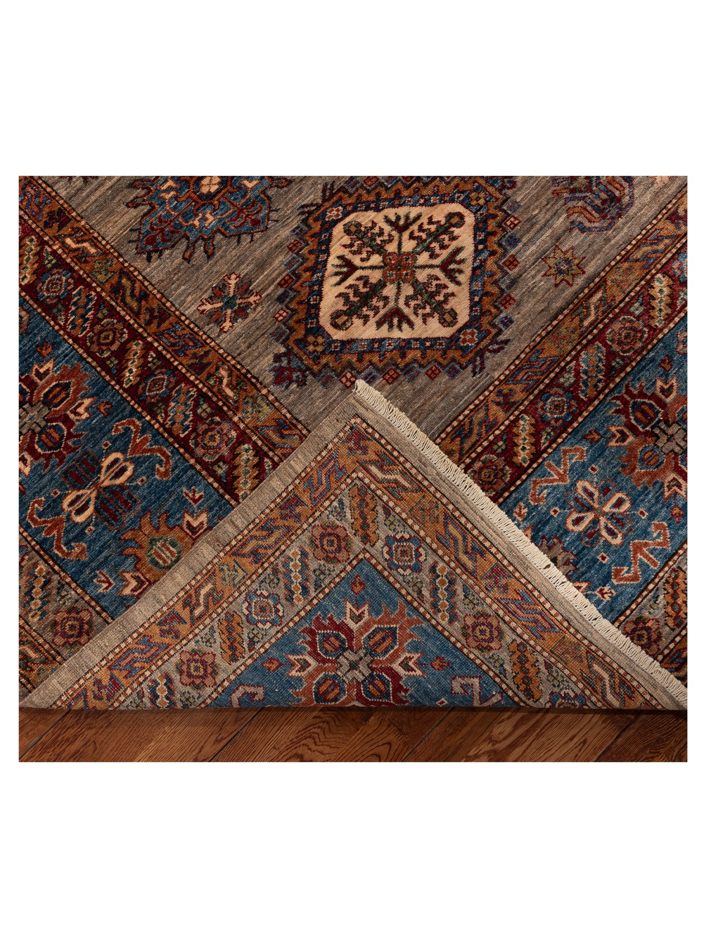 Kazak 152845 Gray Blue 10.1x14.1 Hand Knotted Rug