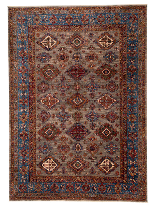 Kazak 152845 Gray Blue 10.1x14.1 Hand Knotted Rug