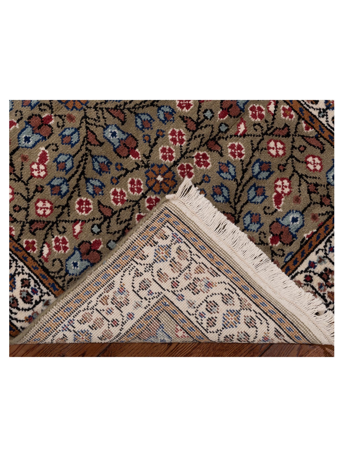 Kayseri 153267 Green Ivory 2.7x13.1 Hand Knotted Rug