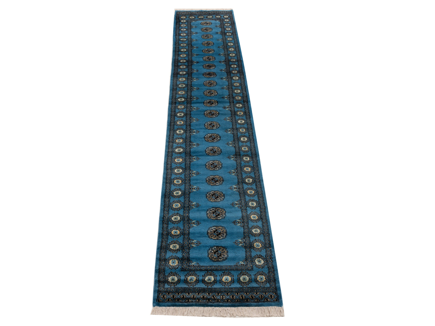 Bokhara 153473 Blue Blue 2.9x14.2 Hand Knotted Rug