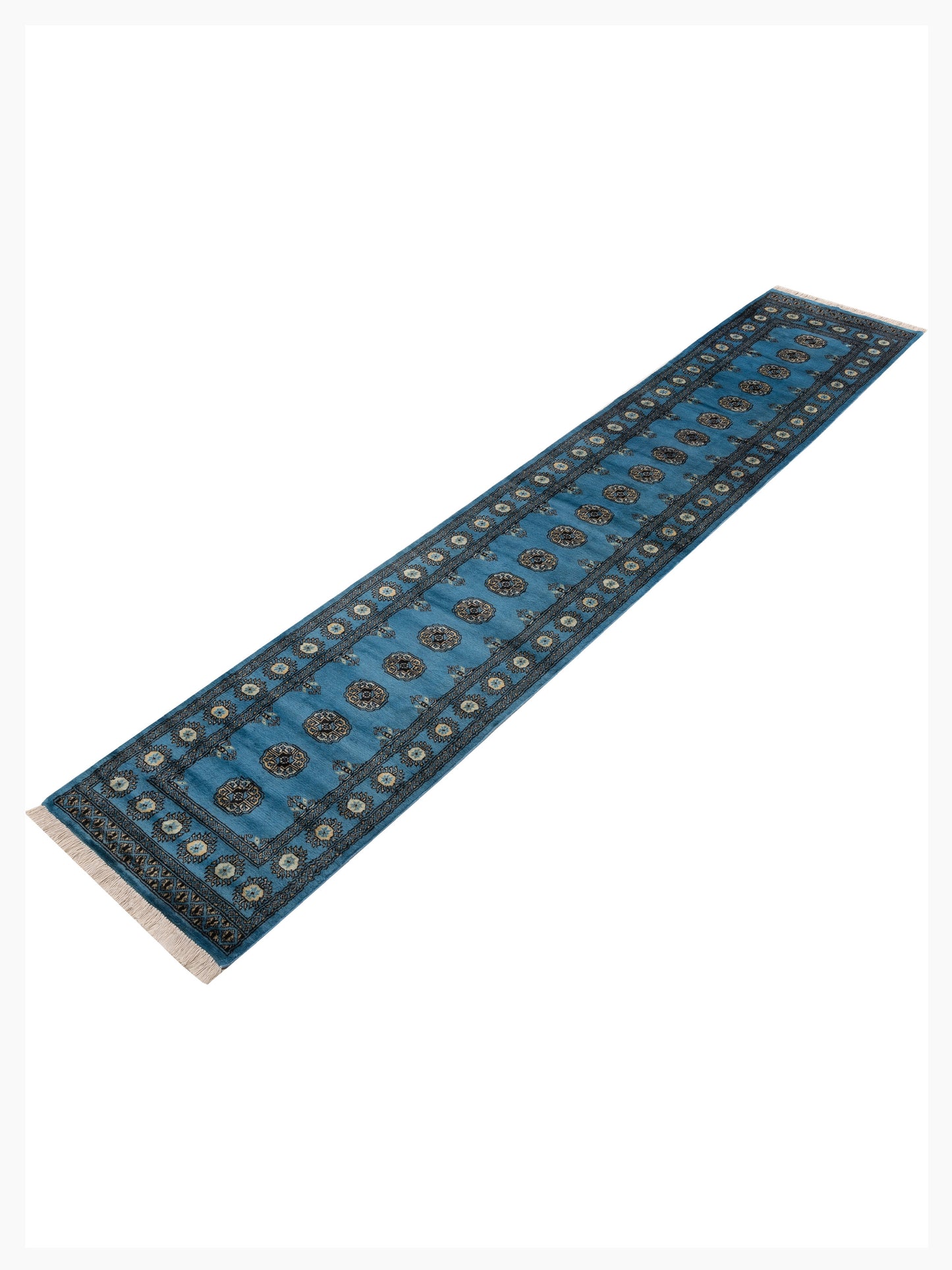 Bokhara 153473 Blue Blue 2.9x14.2 Hand Knotted Rug