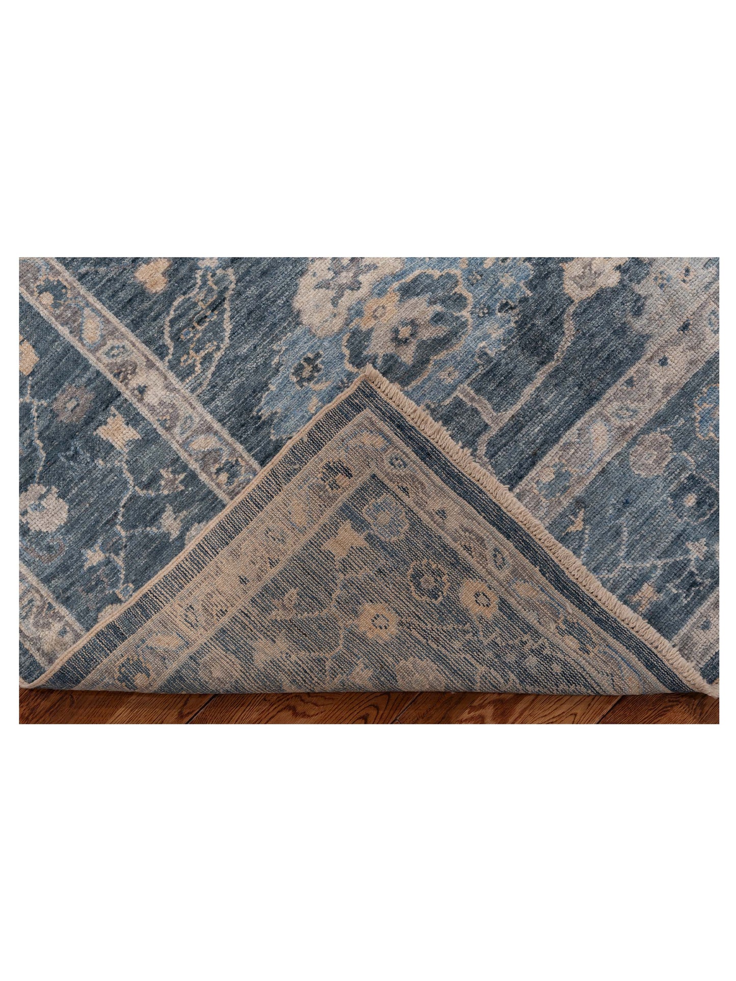 Angora Oushak 153514 Blue Blue 8.1x8.3 Hand Knotted Rug