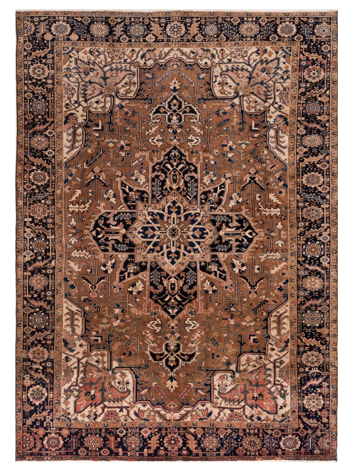 Pasha Antique Heirloom  Brown Navy Traditional