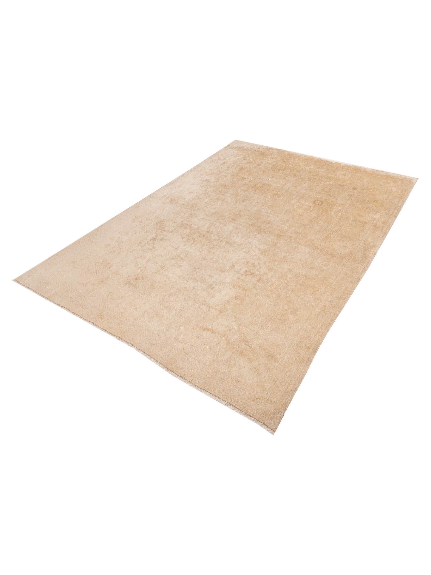 Oushak Shah 153634 Beige Beige 9.11x13.5 Hand Knotted Rug